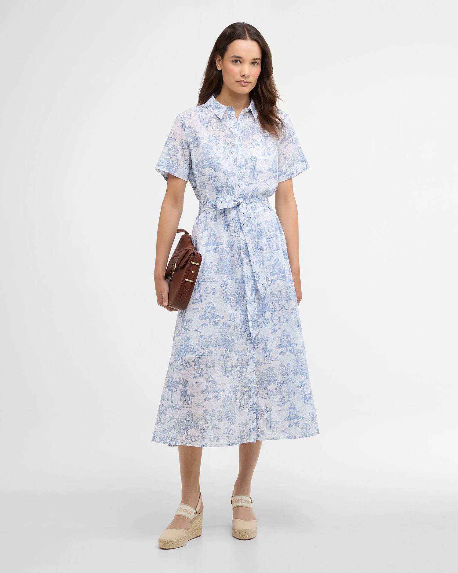 Barbour Ink Blue Print Wisteria Midi Dress #Colour_Ink Blue Print
