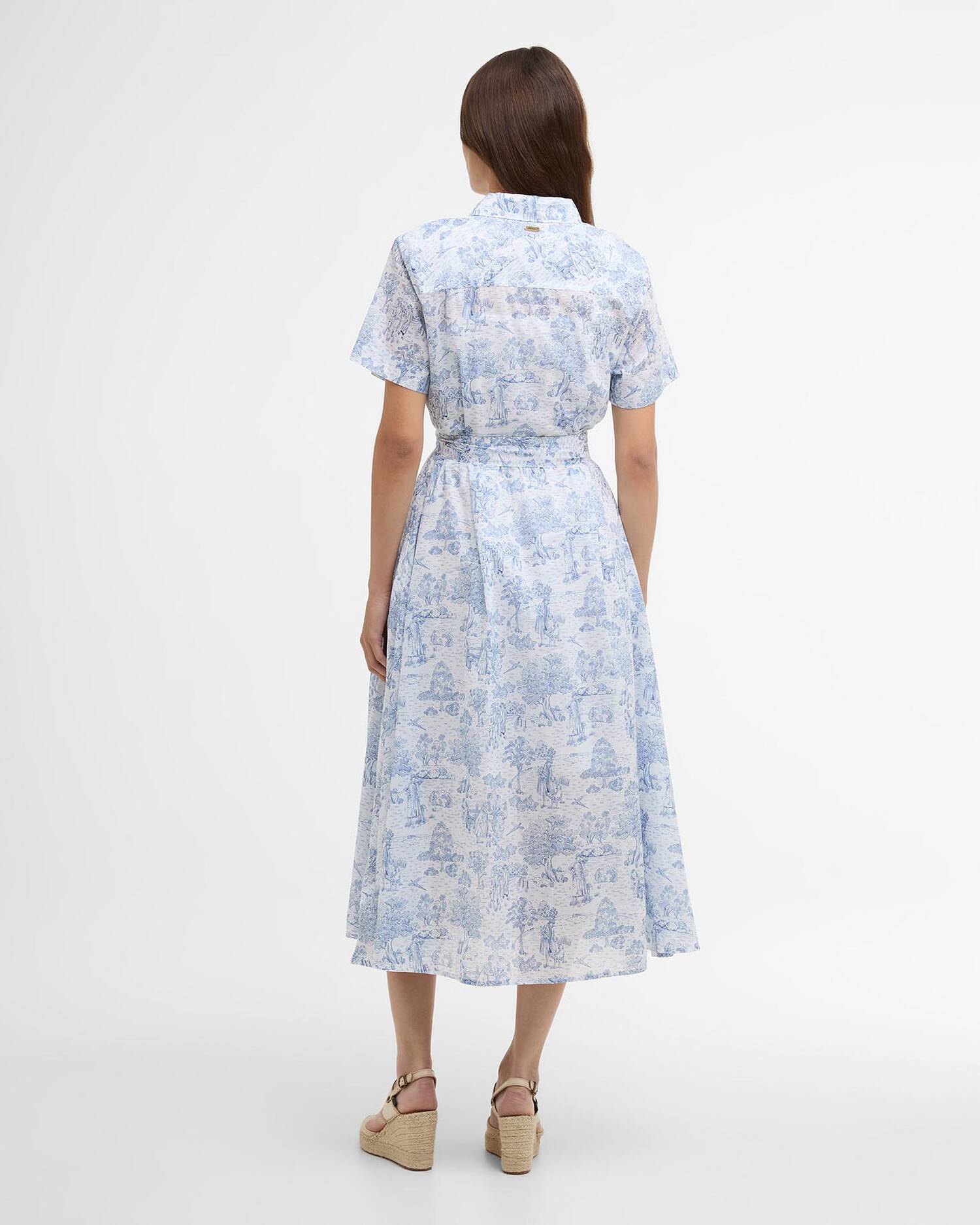 Barbour Ink Blue Print Wisteria Midi Dress #Colour_Ink Blue Print