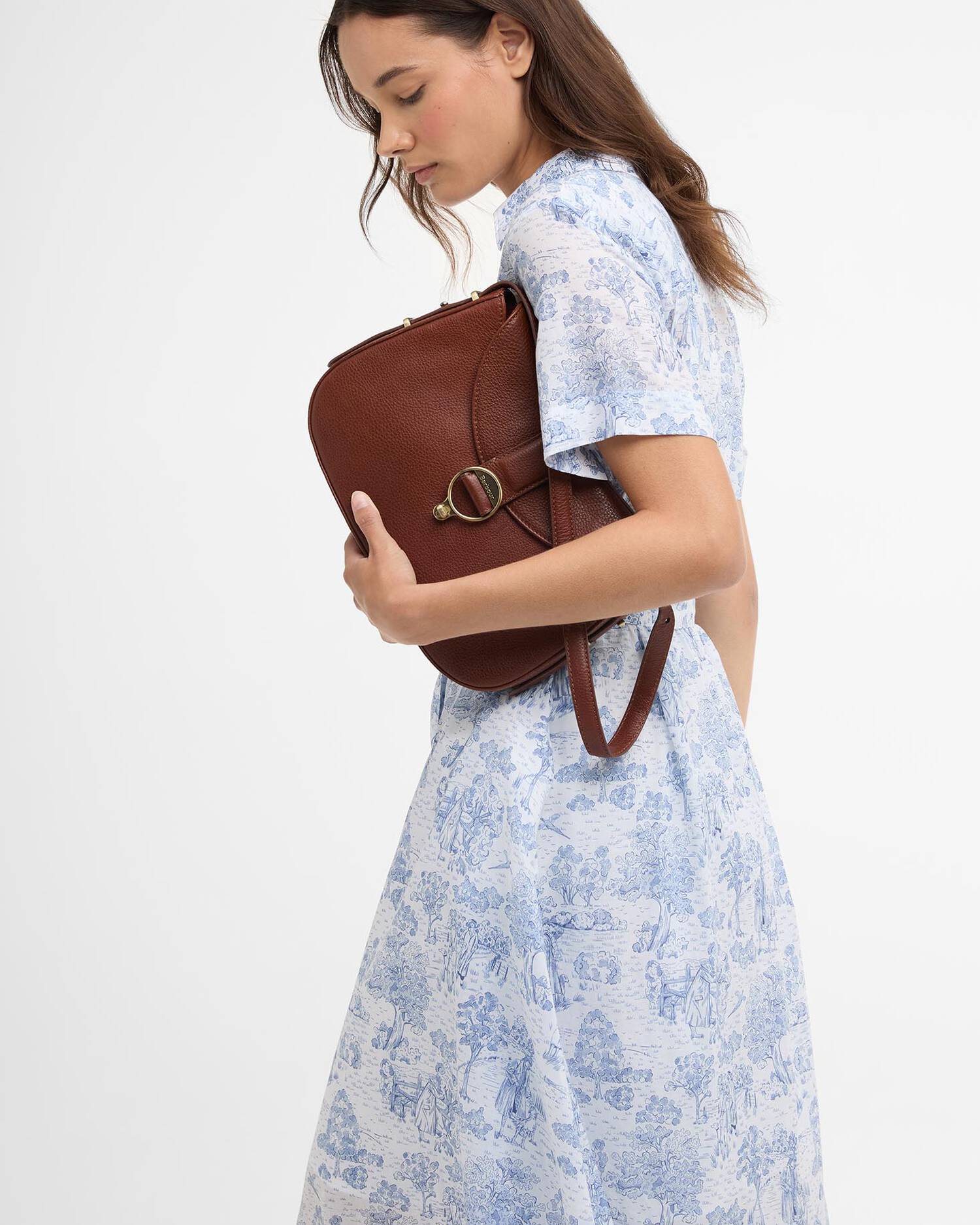 Barbour Ink Blue Print Wisteria Midi Dress #Colour_Ink Blue Print