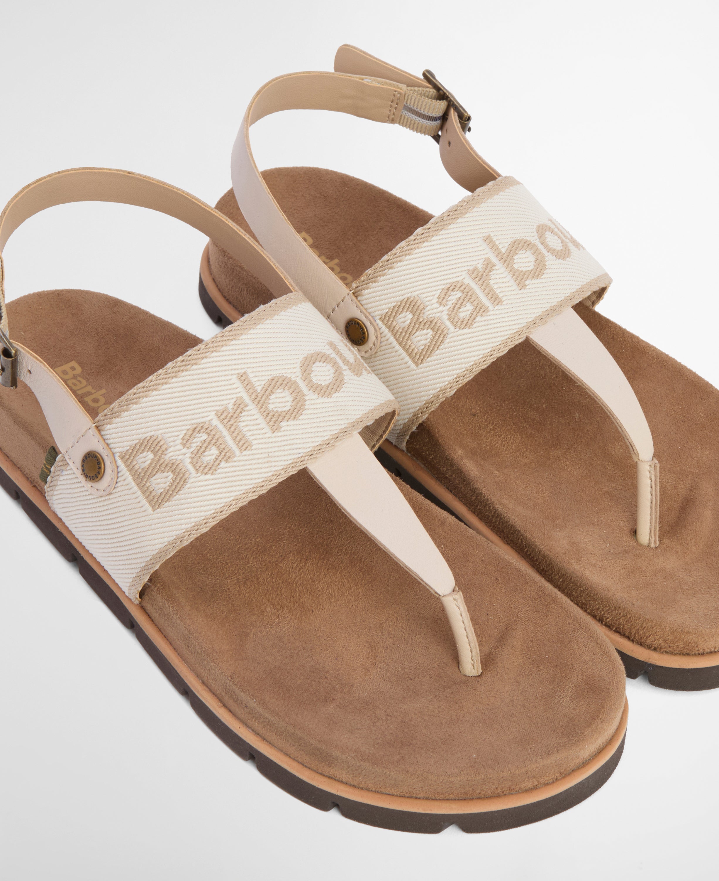 Barbour Beige Lumley Toe Post Sandal #Colour_Beige