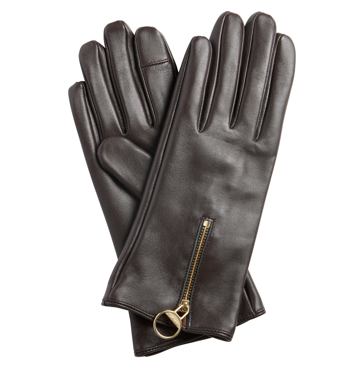 Barbour Arlene Leather Gloves #Colour_Brown/Muted