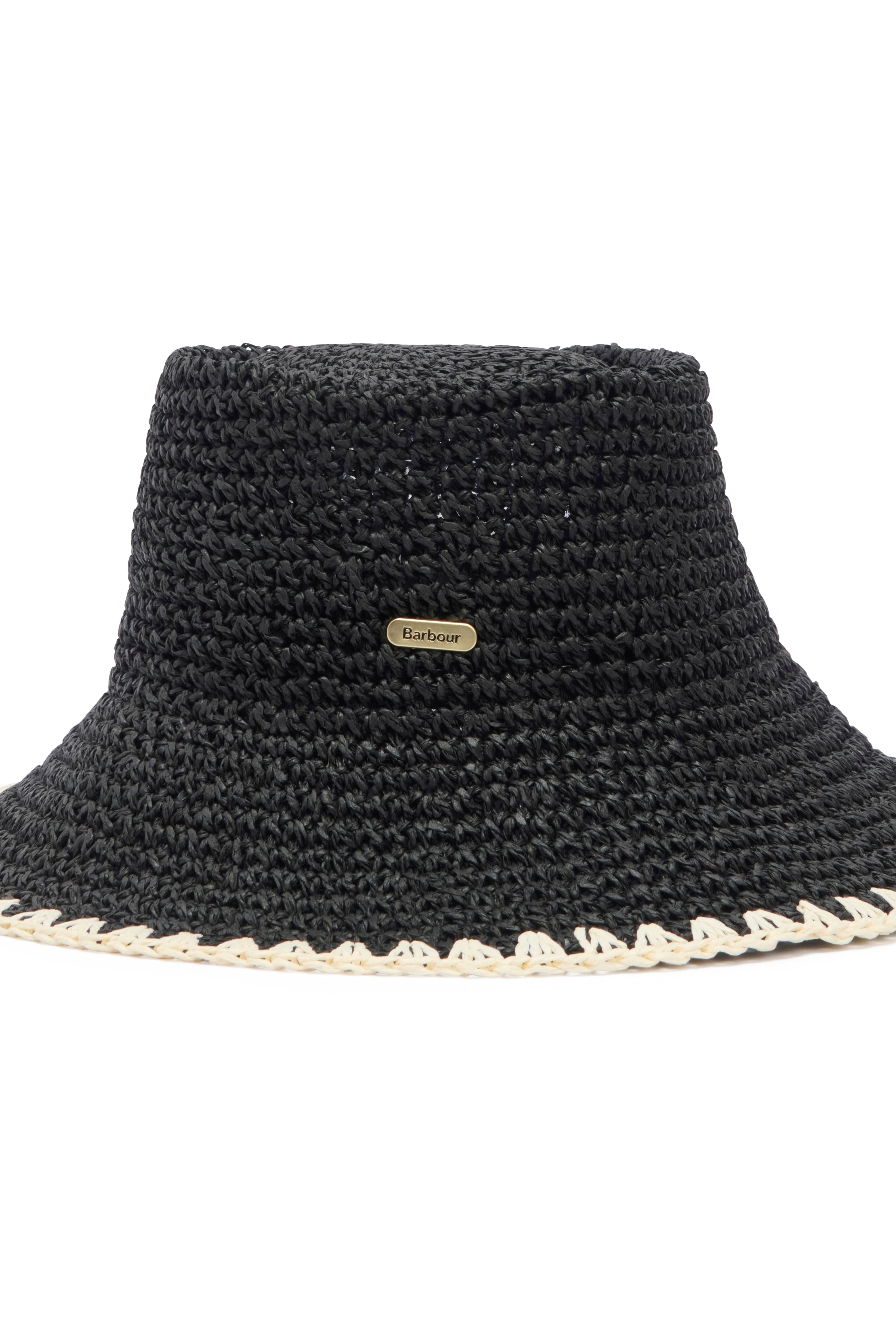 Barbour Black Camille Crochet Hat #Colour_Black