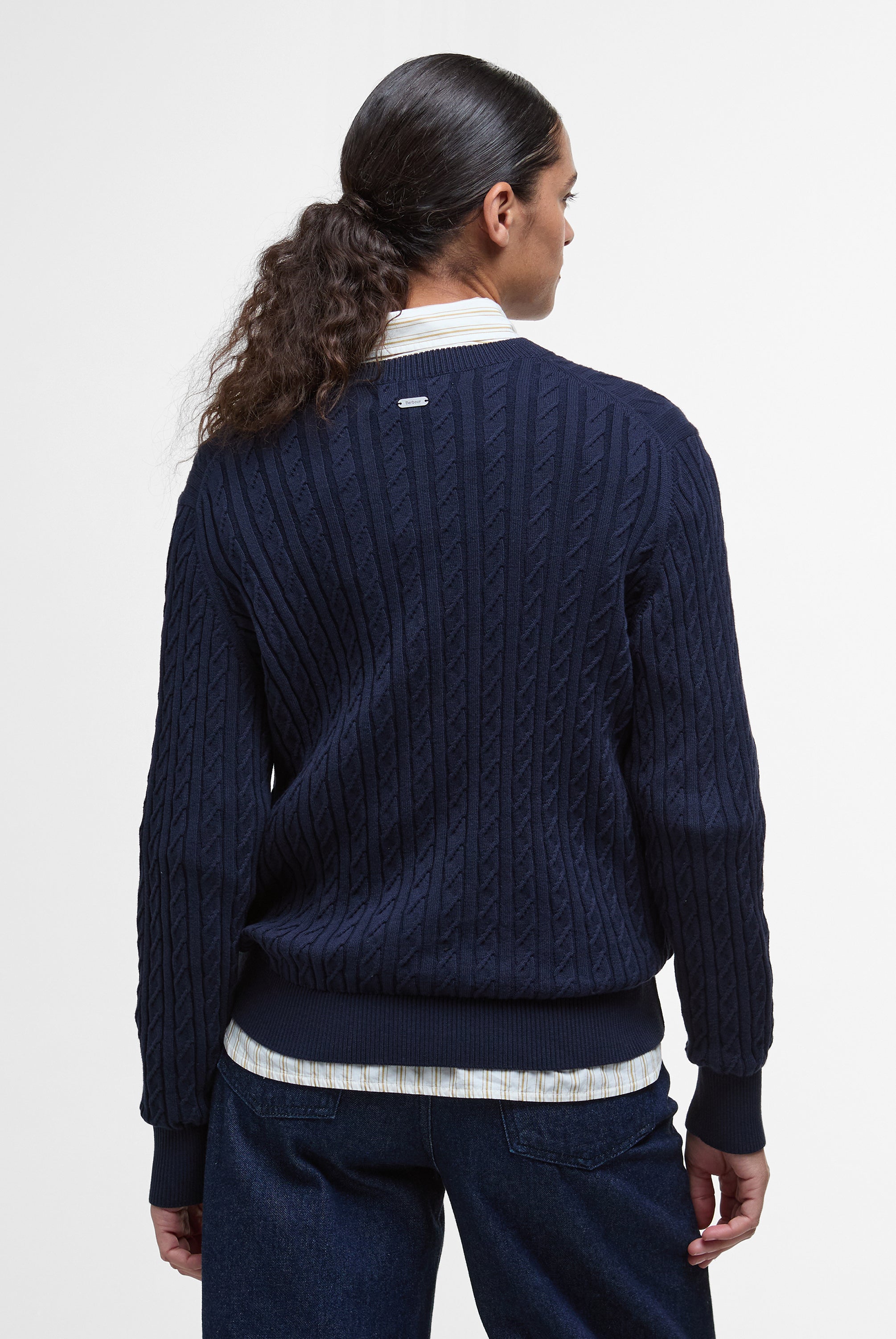 Barbour Navy Hartland Crew Knitted Jumper #Colour_Navy