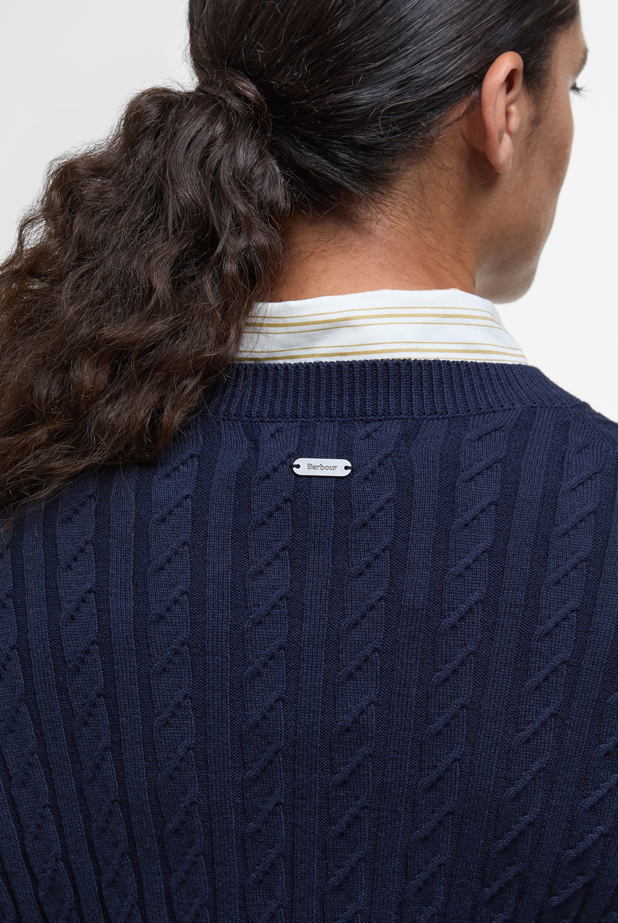 Barbour Navy Hartland Crew Knitted Jumper #Colour_Navy