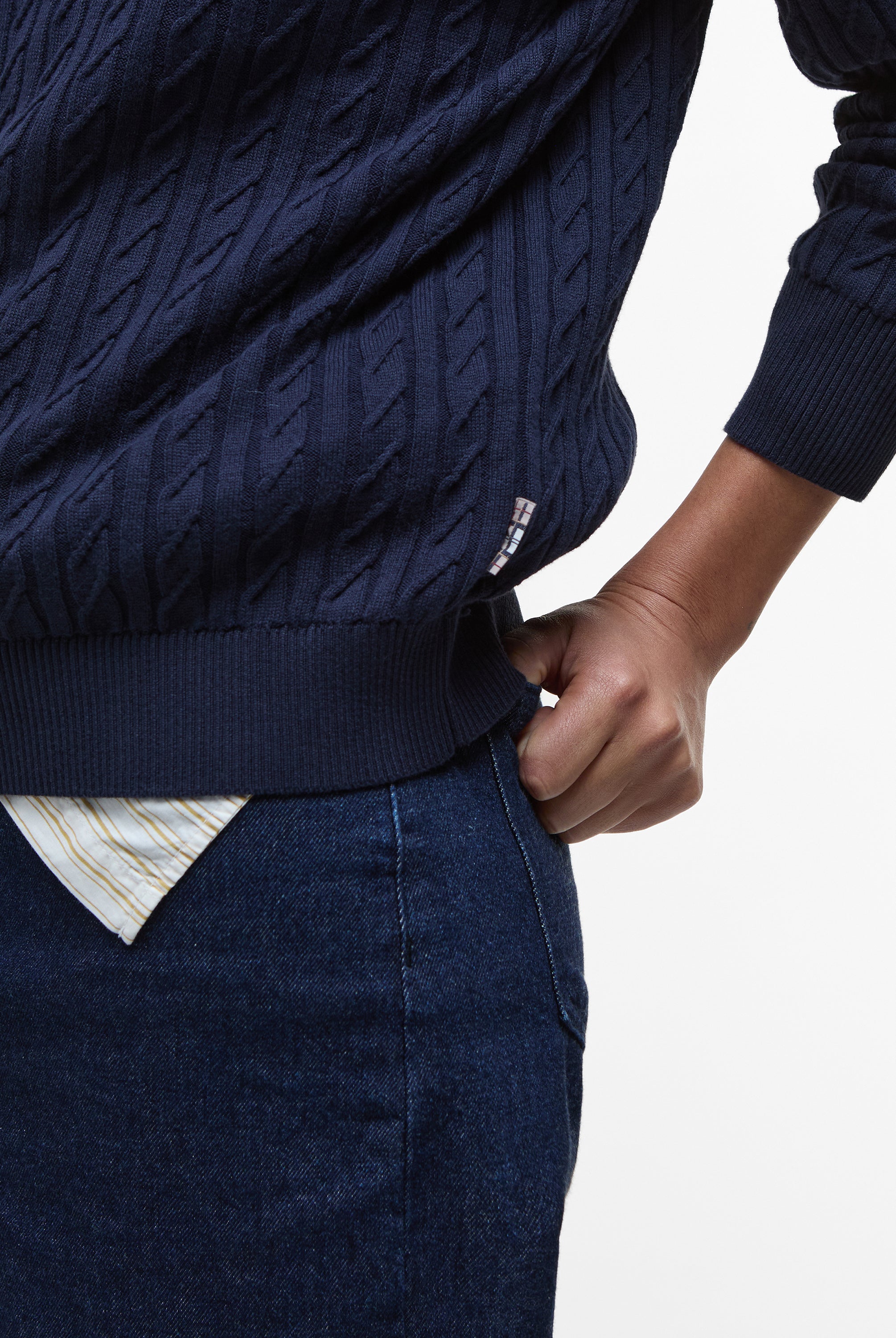 Barbour Navy Hartland Crew Knitted Jumper #Colour_Navy