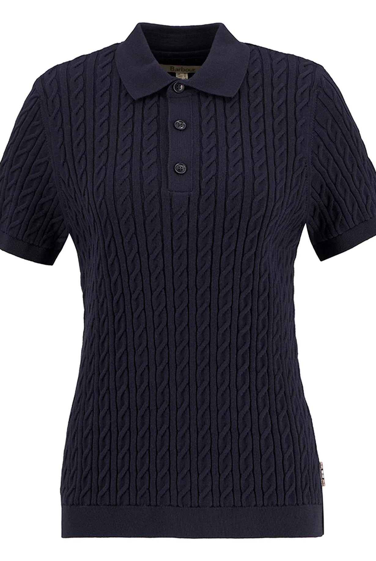 Barbour Navy Hartland Knitted Polo Jumper #Colour_Navy