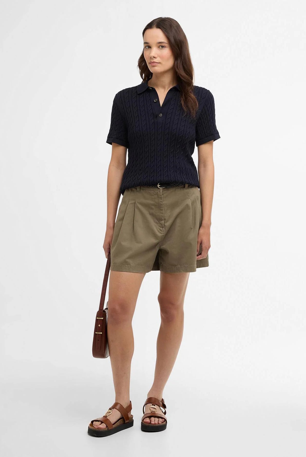 Barbour Navy Hartland Knitted Polo Jumper #Colour_Navy