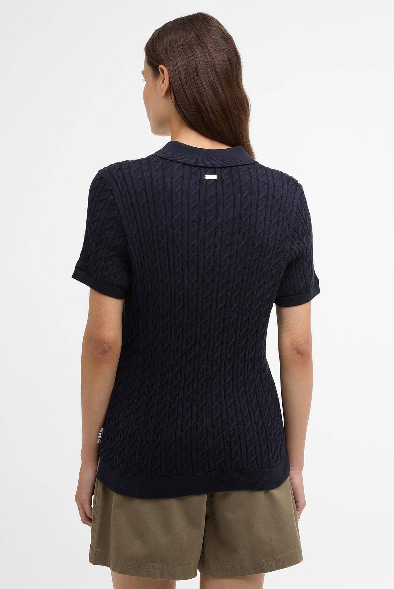 Barbour Navy Hartland Knitted Polo Jumper #Colour_Navy