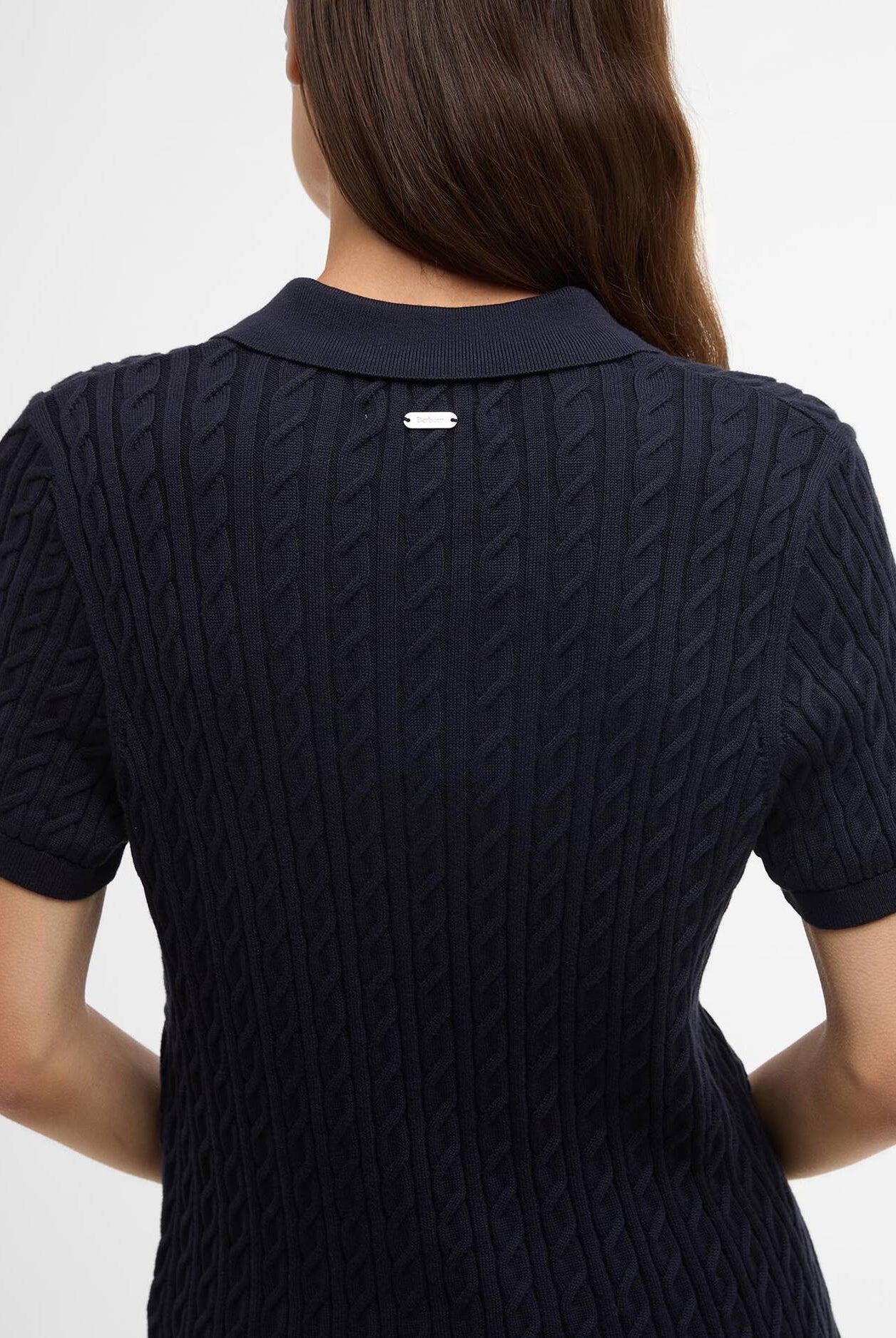 Barbour Navy Hartland Knitted Polo Jumper #Colour_Navy