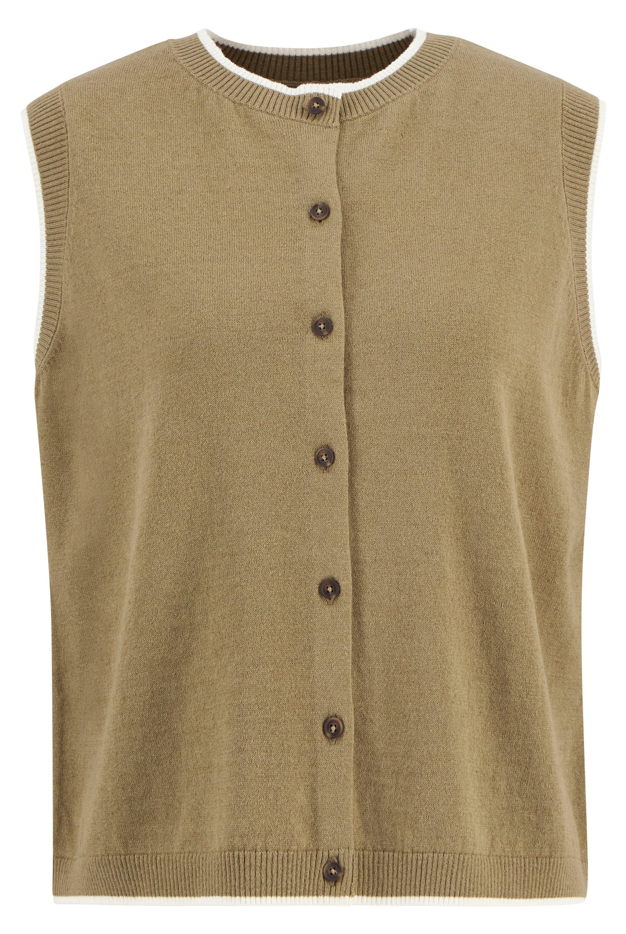 Barbour Bleached Olive/cloud Maia Knitted Vest #Colour_Bleached Olive/cloud