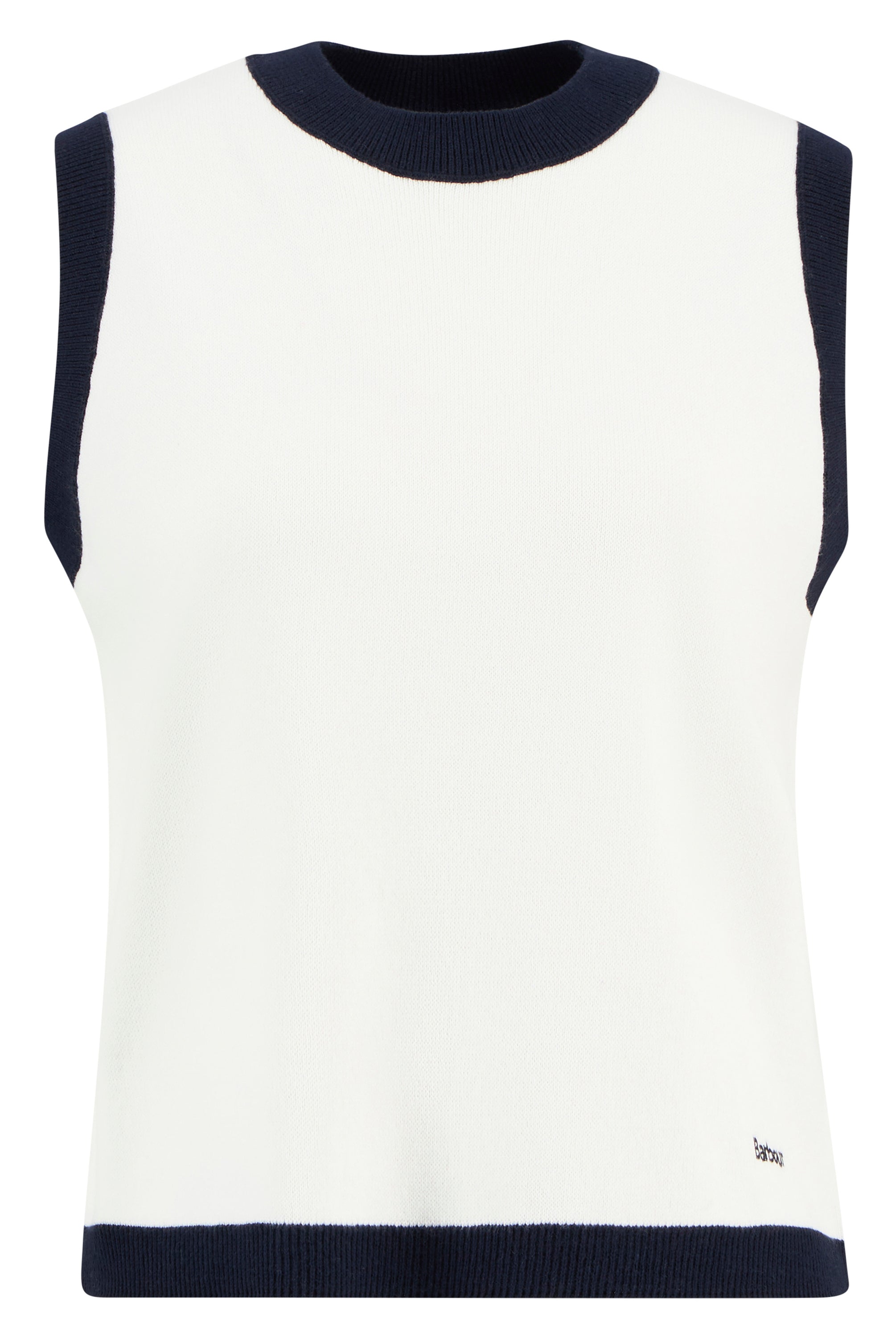Barbour Cloud/Navy Salthill Knitted Vest #Colour_Cloud/Navy