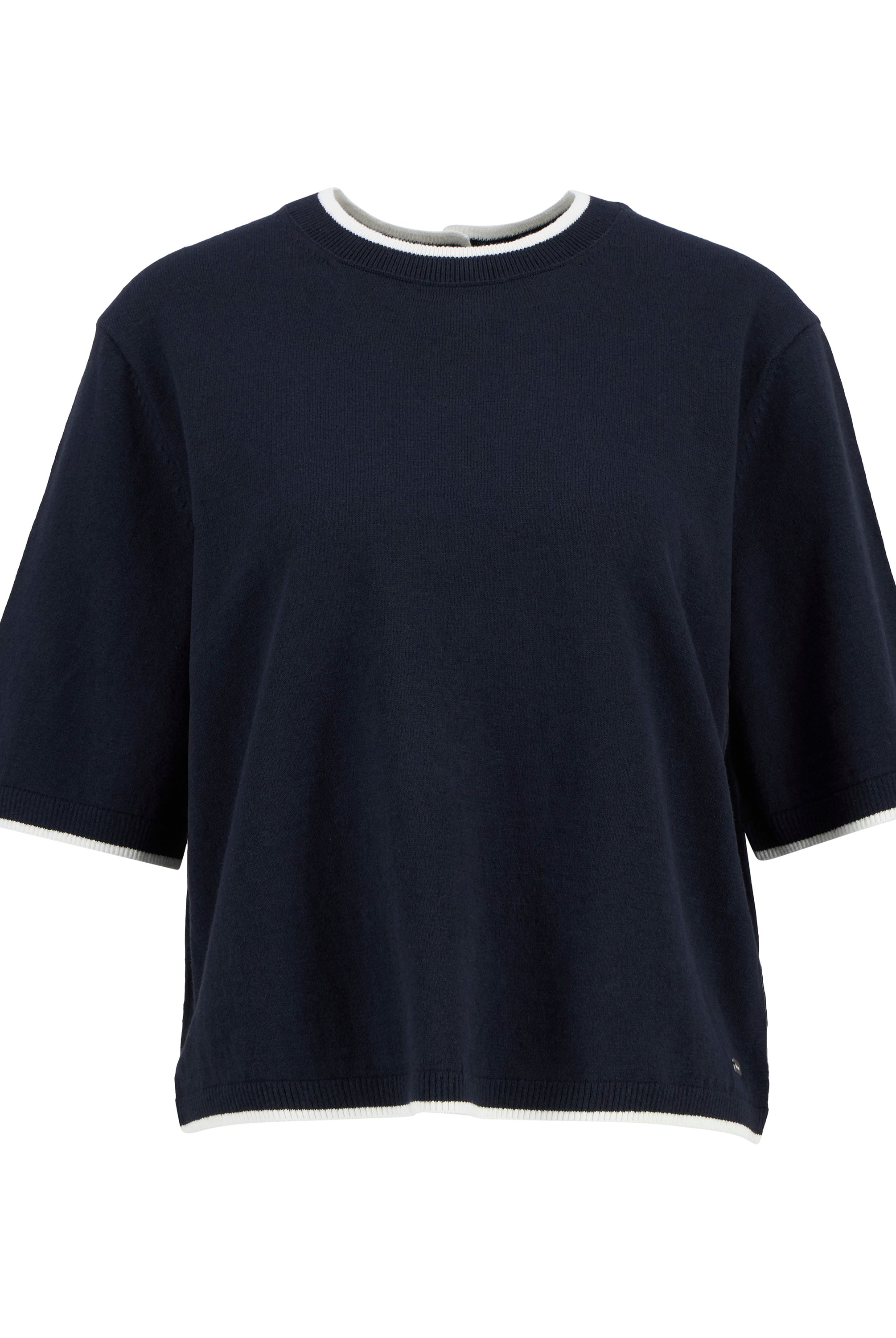 Barbour Dark Navy/Cloud Verona Knitted T-Shirt #Colour_Dark Navy/Cloud