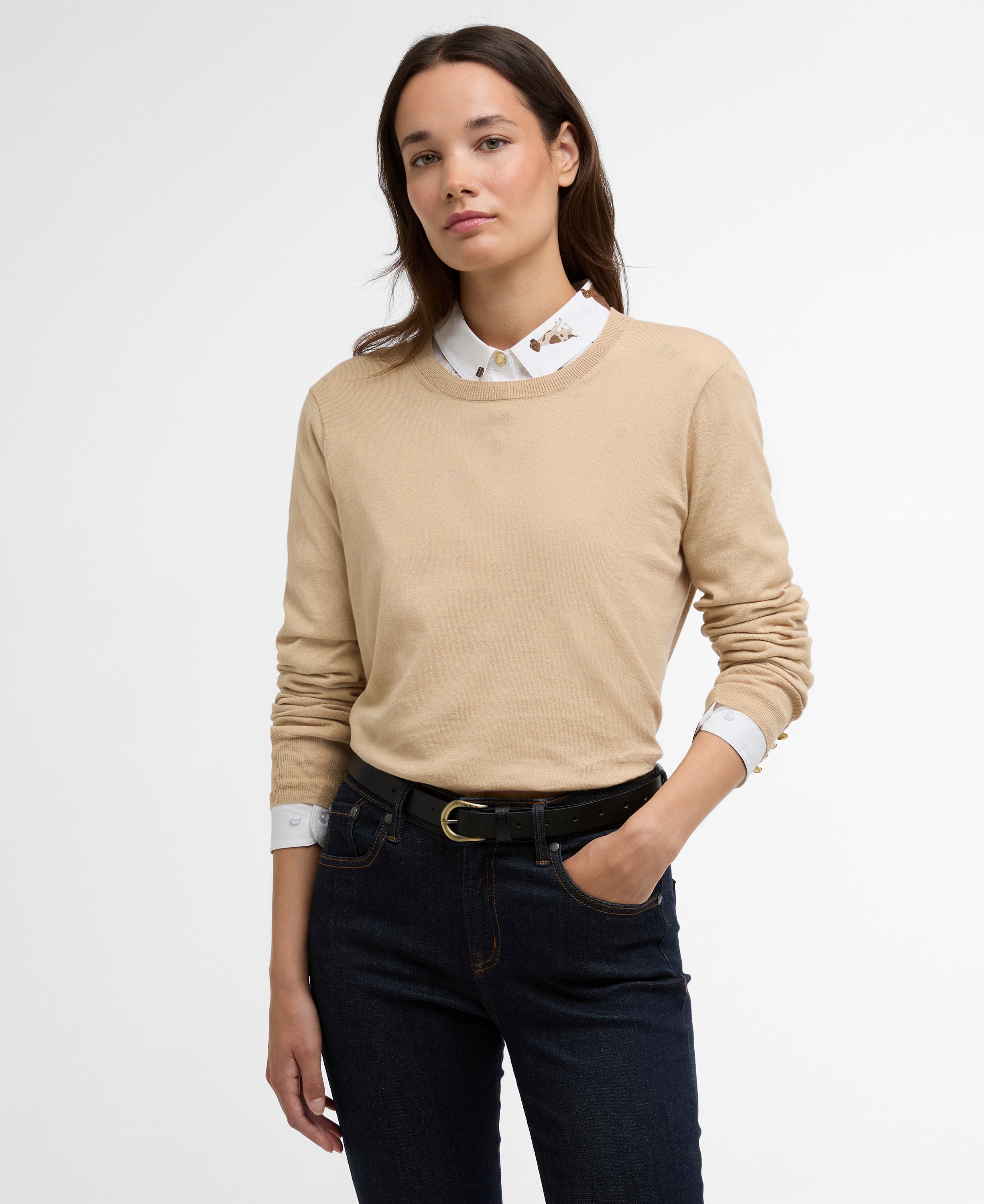 Barbour Safari Clover Knitted Jumper #Colour_Safari