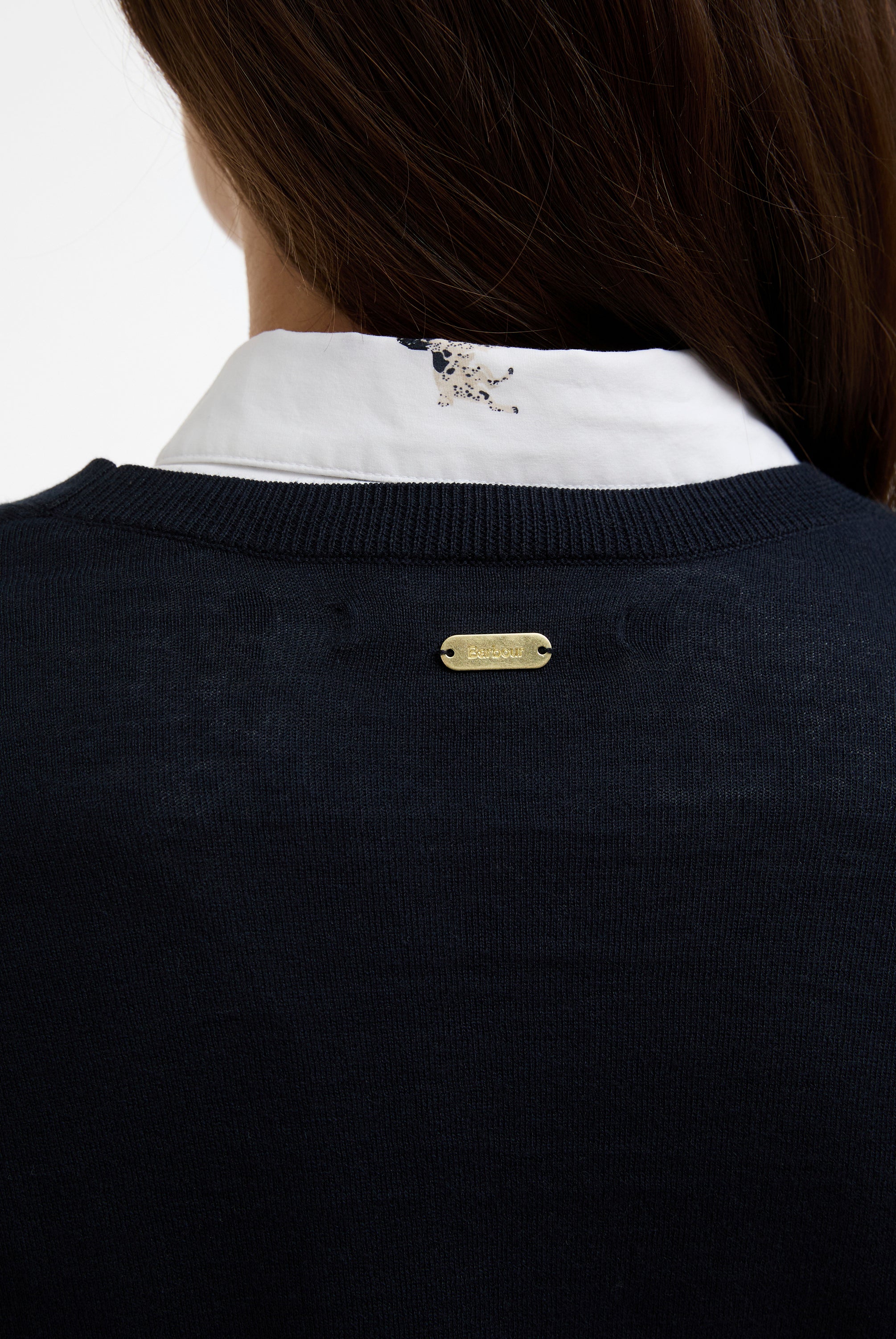 Barbour Navy Clover Knitted Jumper #Colour_Navy