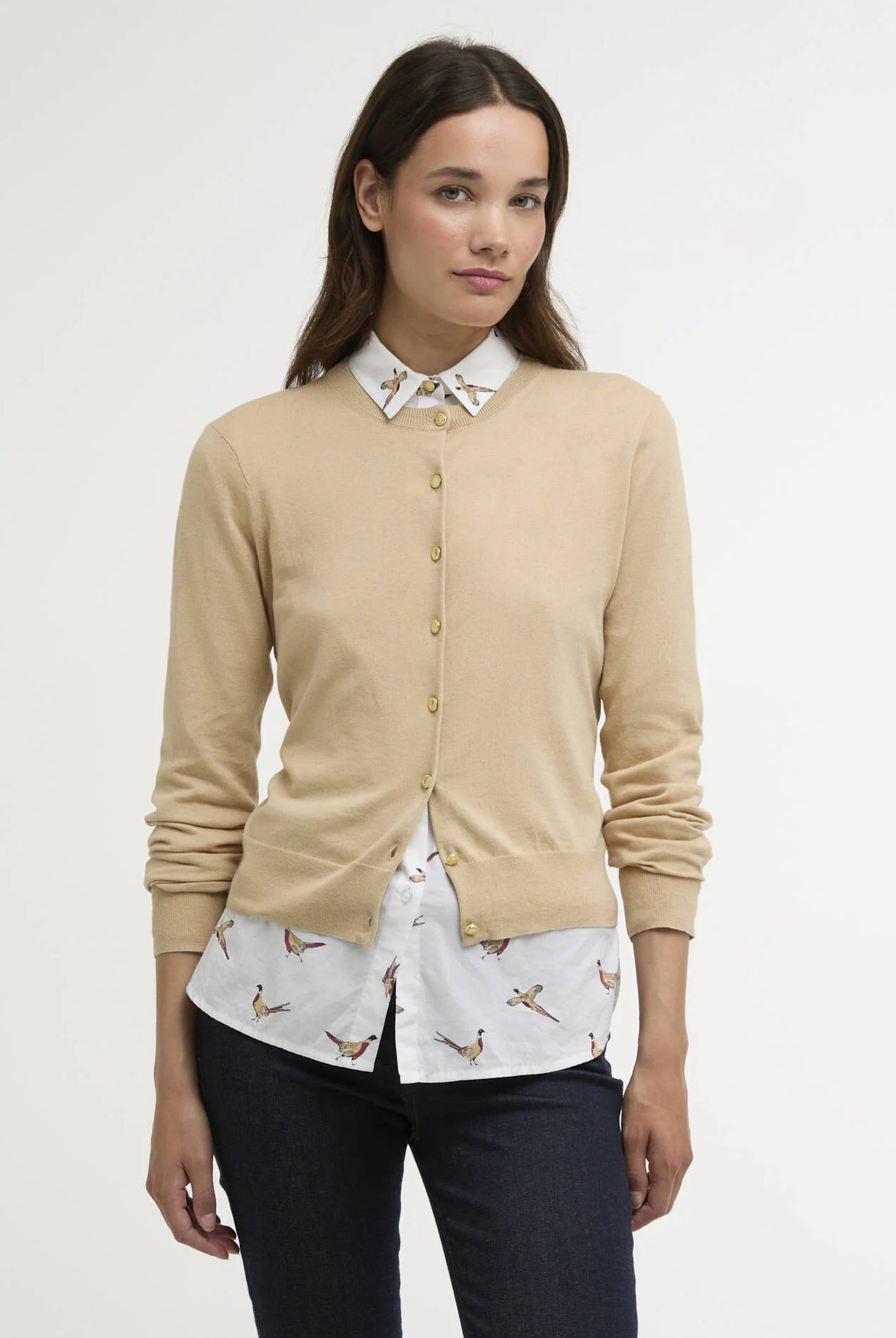 Barbour Safari Wisteria Knitted Cardigan #Colour_Safari