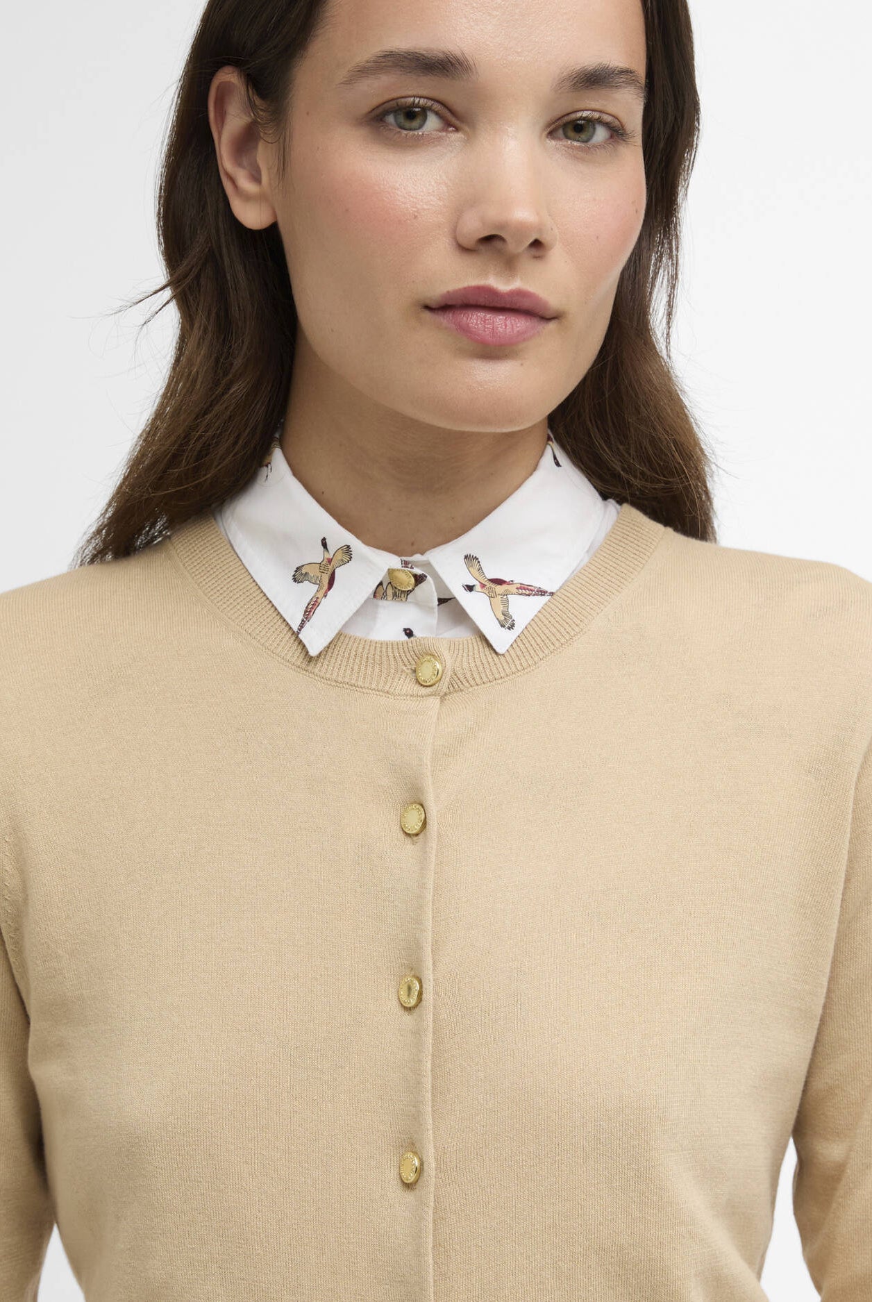 Barbour Safari Wisteria Knitted Cardigan #Colour_Safari