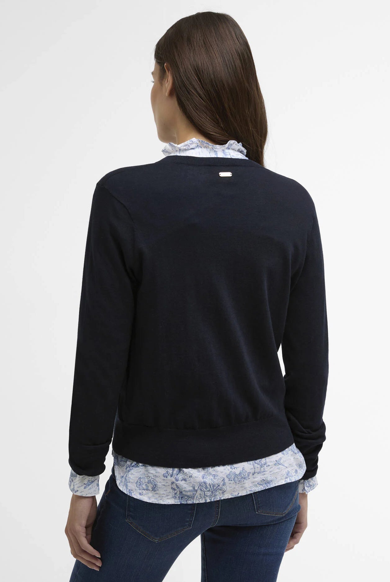 Barbour Navy Wisteria Knitted Cardigan #Colour_Navy