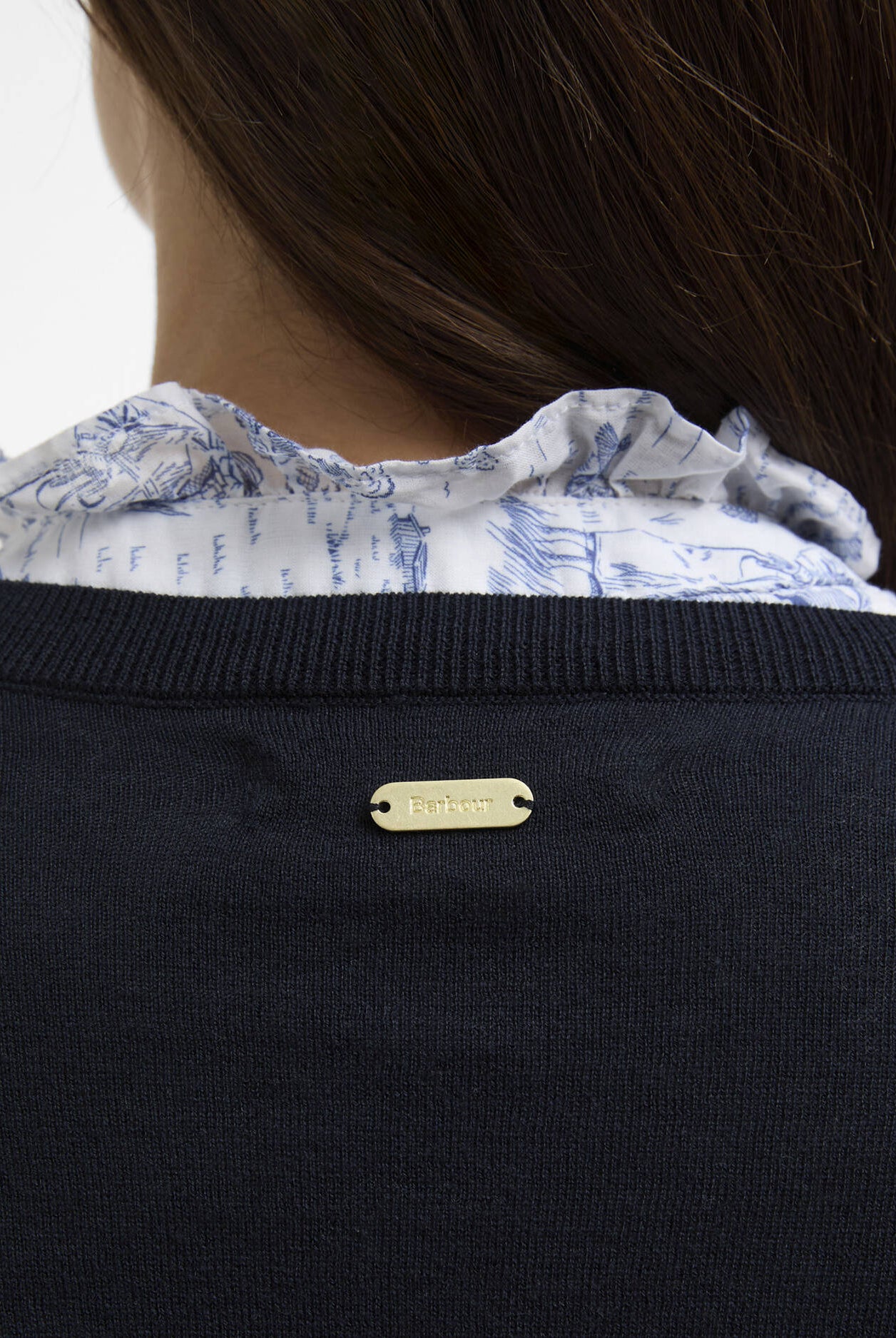 Barbour Navy Wisteria Knitted Cardigan #Colour_Navy