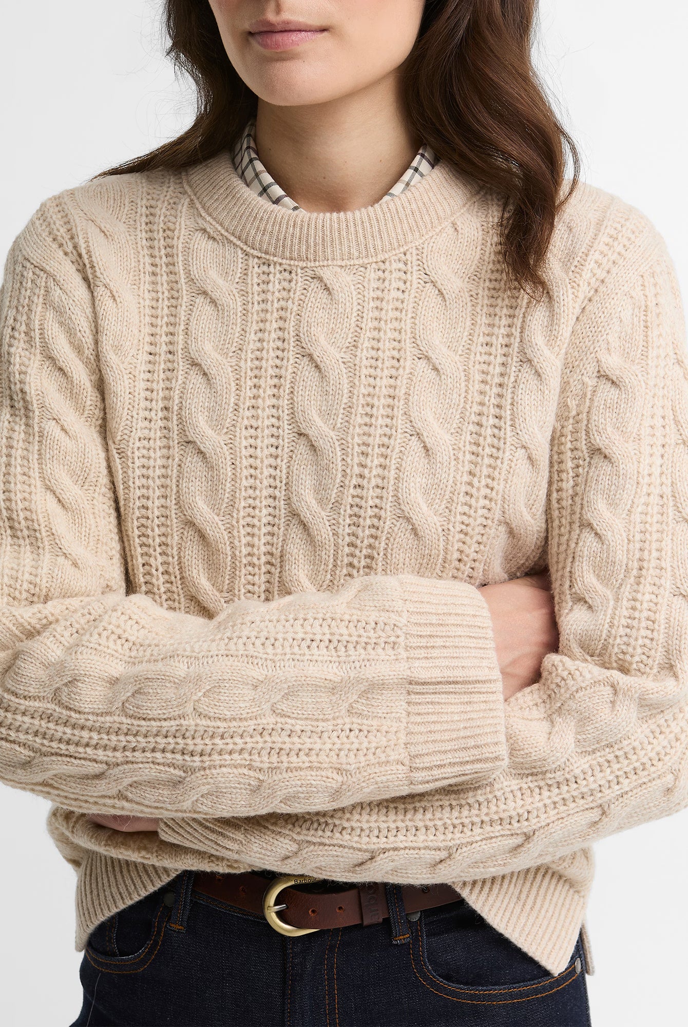 Barbour Joan Knitted Jumper #Colour_Birch