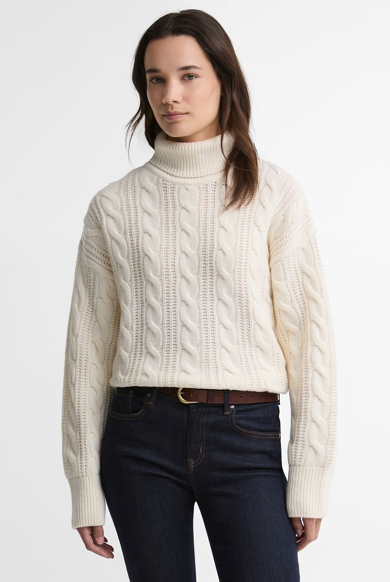 Barbour Agatha Knitted Jumper #Colour_Ecru