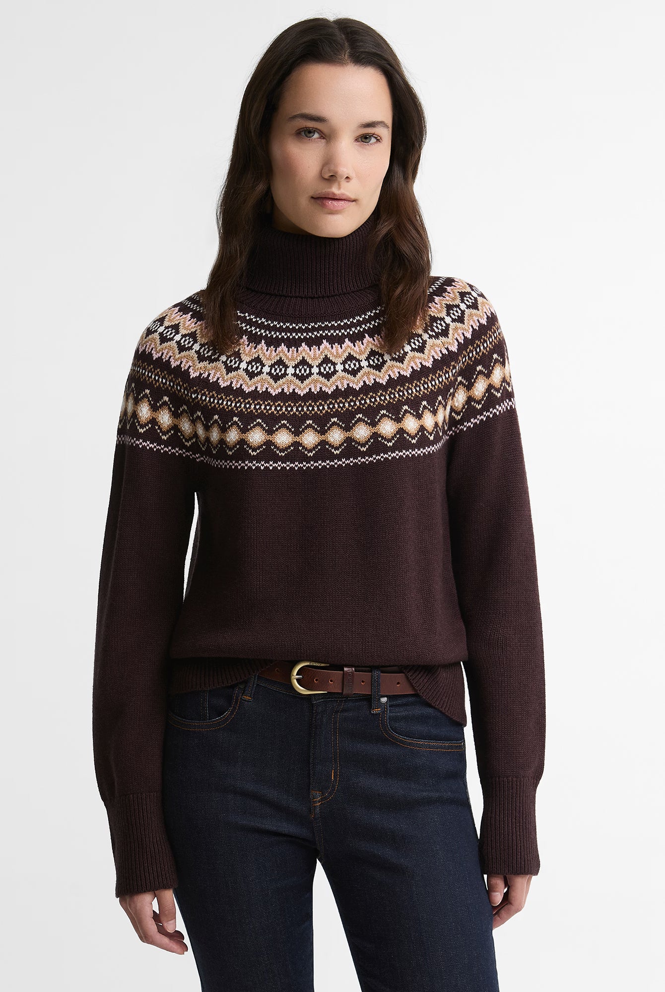 Barbour Darwen Knitted Jumper #Colour_Seal Brown