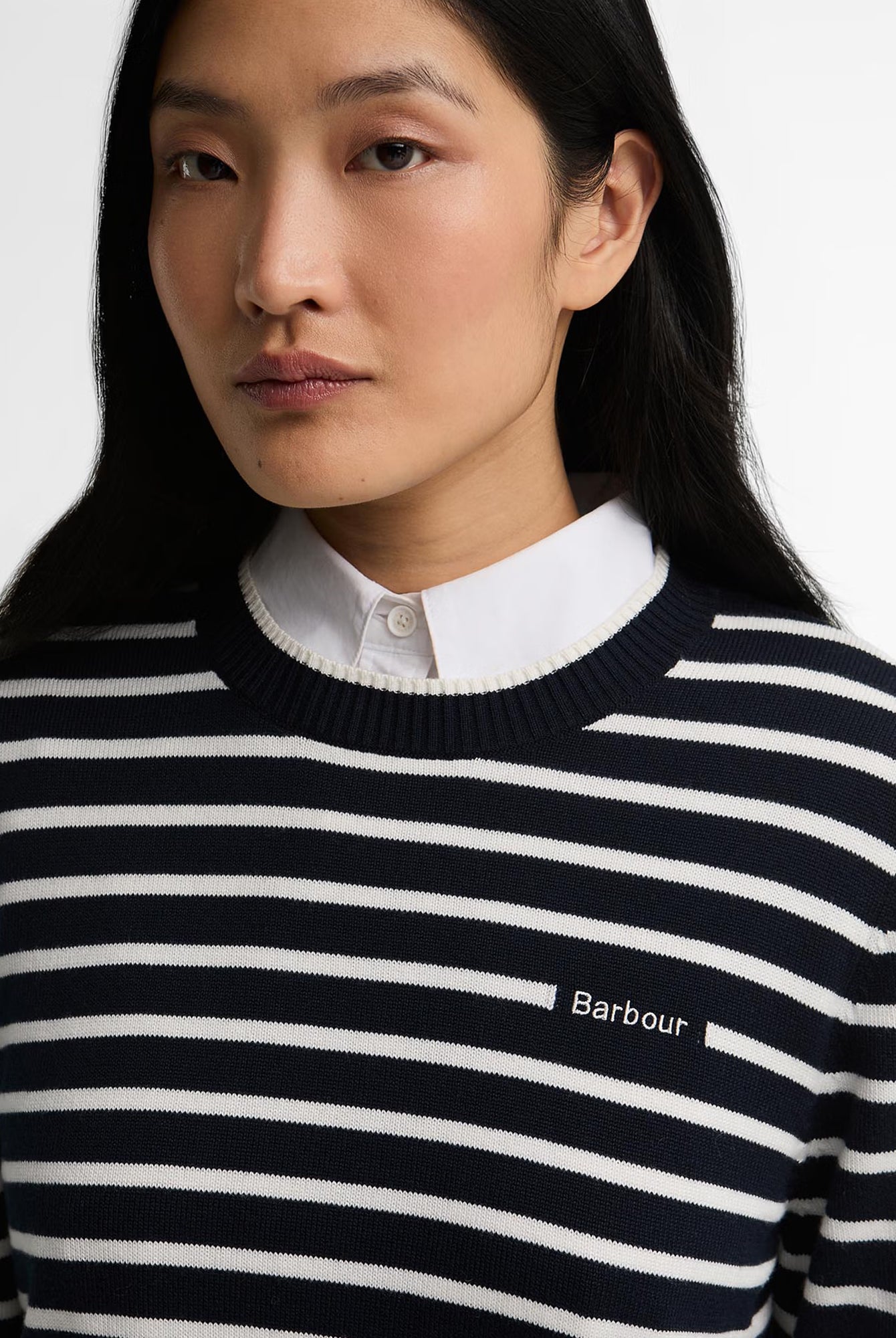 Barbour Emmy Knitted Jumper #Colour_Dark Navy Stripe