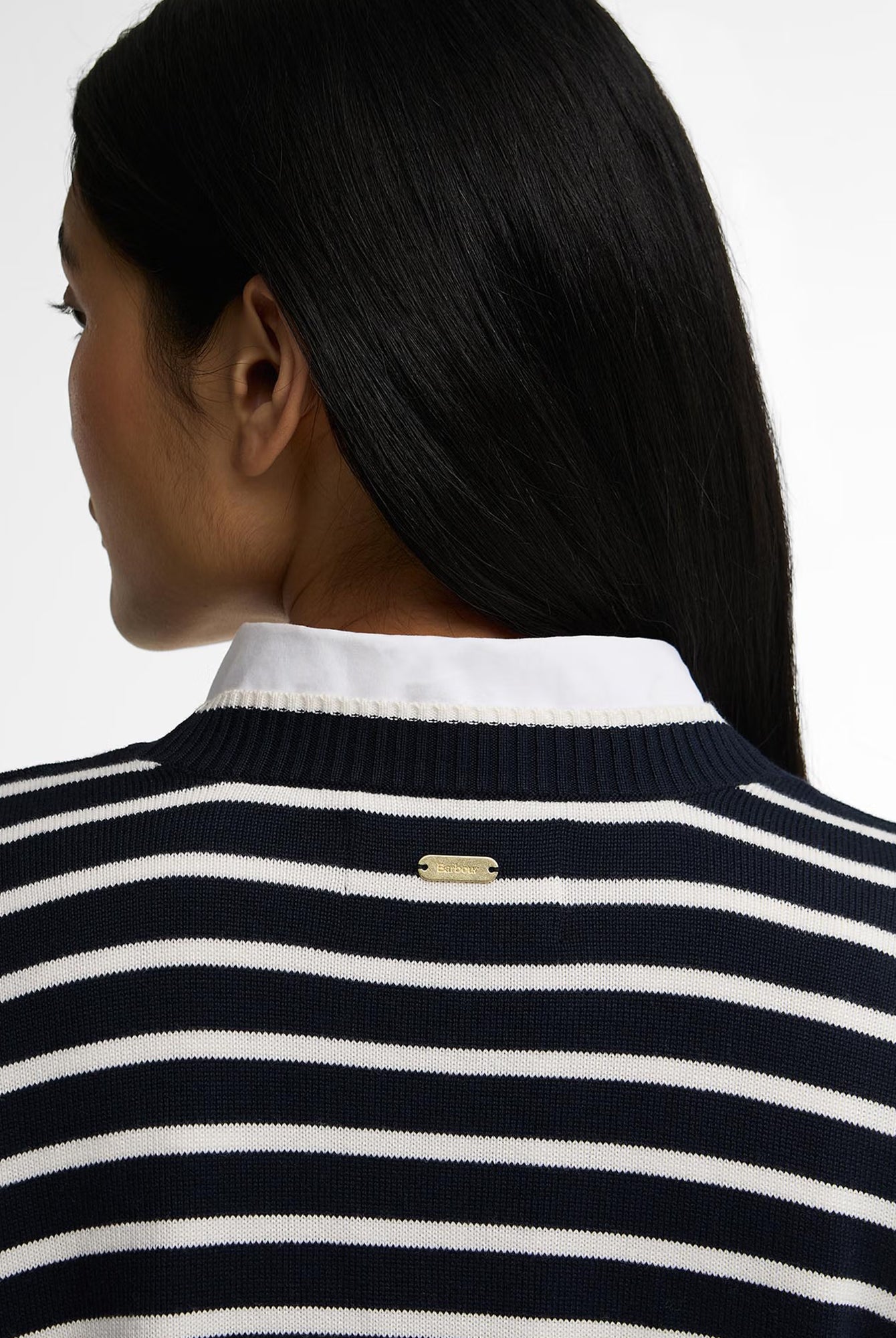 Barbour Emmy Knitted Jumper #Colour_Dark Navy Stripe