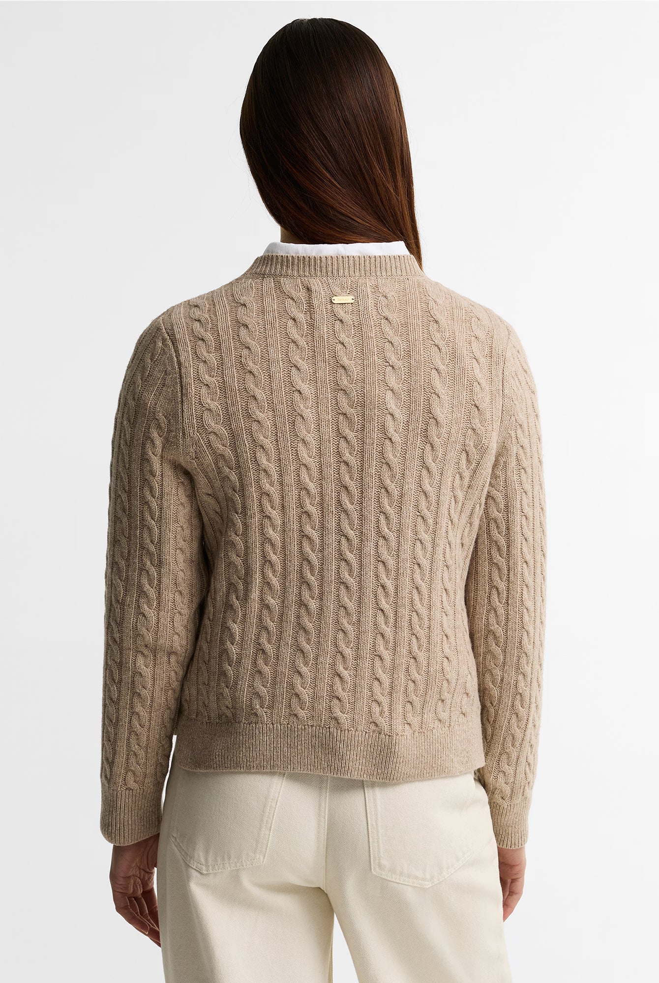 Barbour Ashdown Cable Knitted Jumper #Colour_Honey