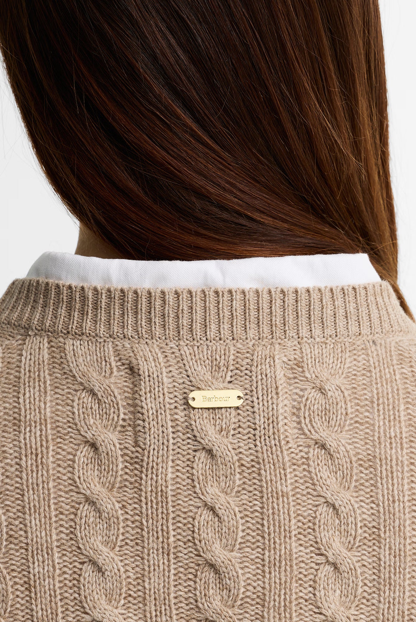 Barbour Ashdown Cable Knitted Jumper #Colour_Honey
