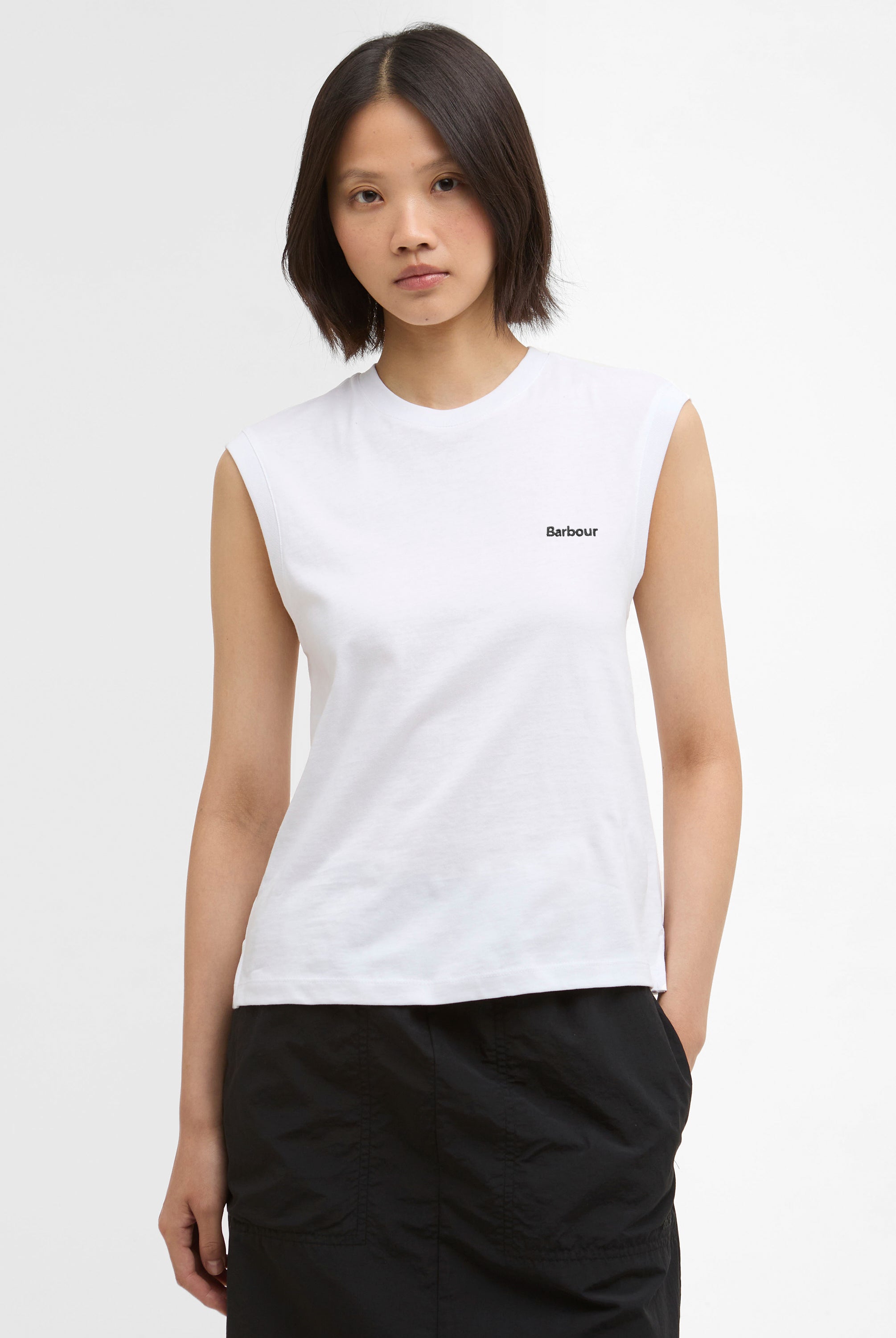 Barbour White Rowane Sleeveless Top #Colour_White