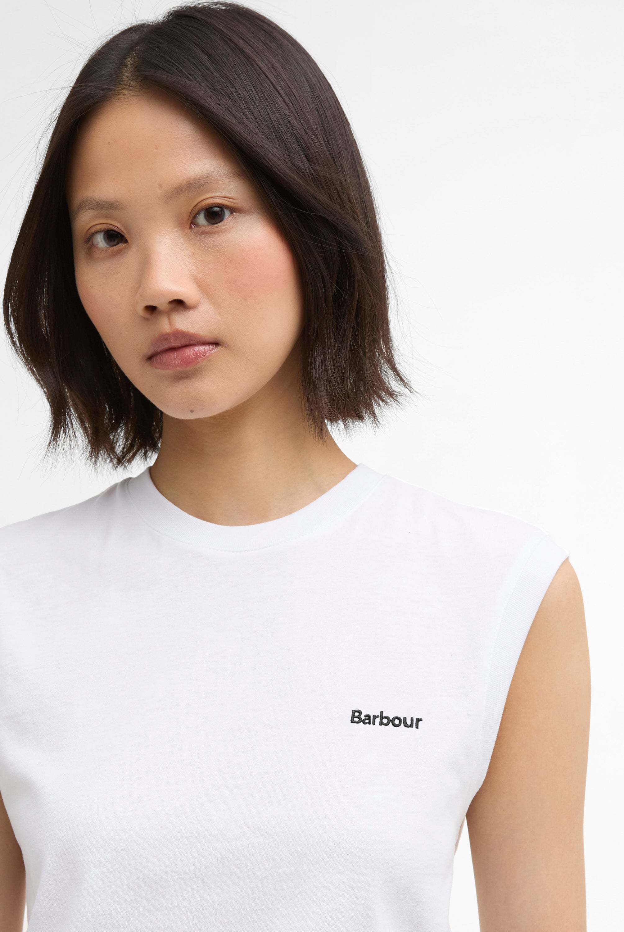 Barbour White Rowane Sleeveless Top #Colour_White