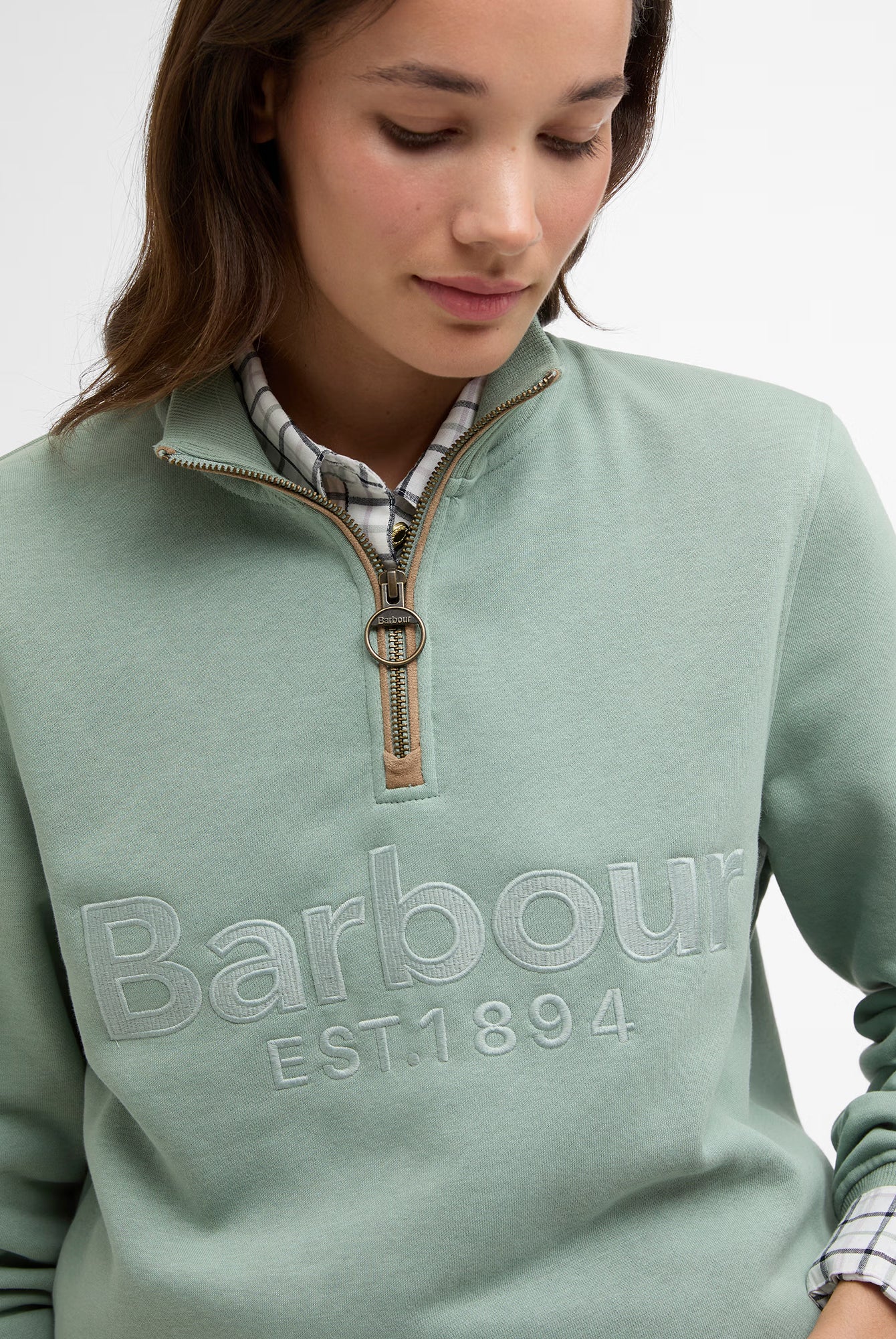 Barbour Cynthia Half Zip Sweatshirt #Colour_Blue Sage