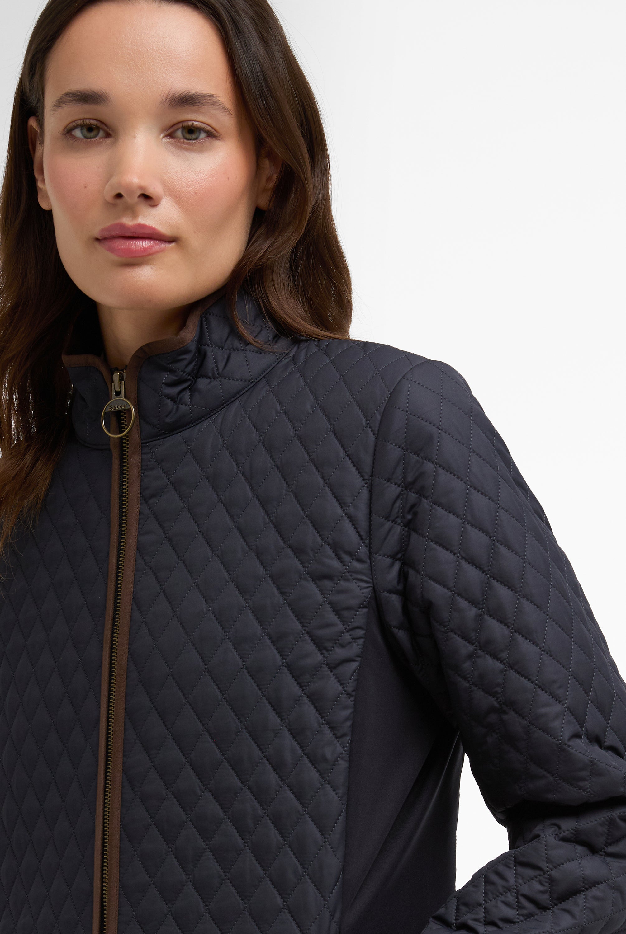 Barbour Dark Navy Basswood Quilted Jacket #Colour_Dark Navy