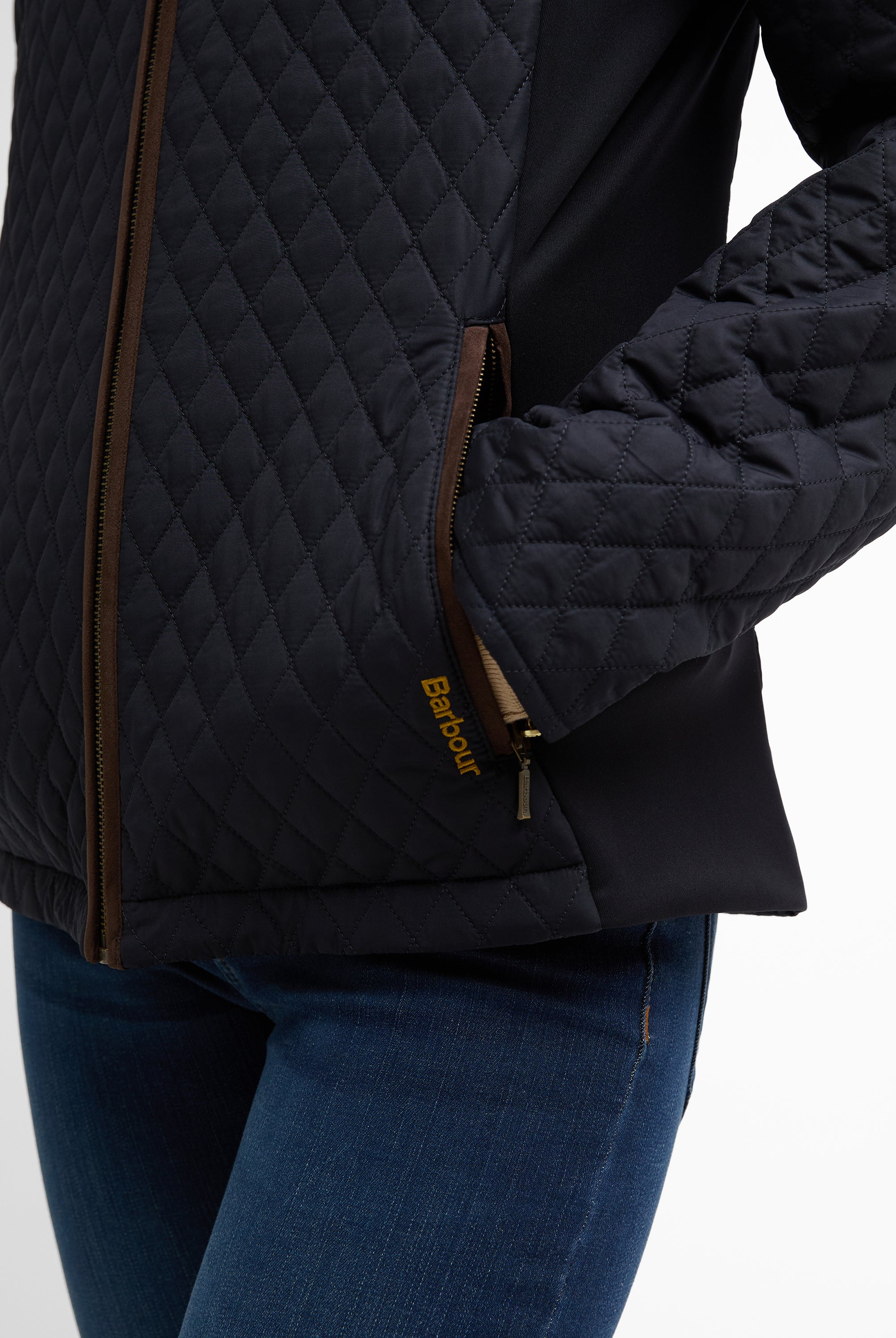 Barbour Dark Navy Basswood Quilted Jacket #Colour_Dark Navy