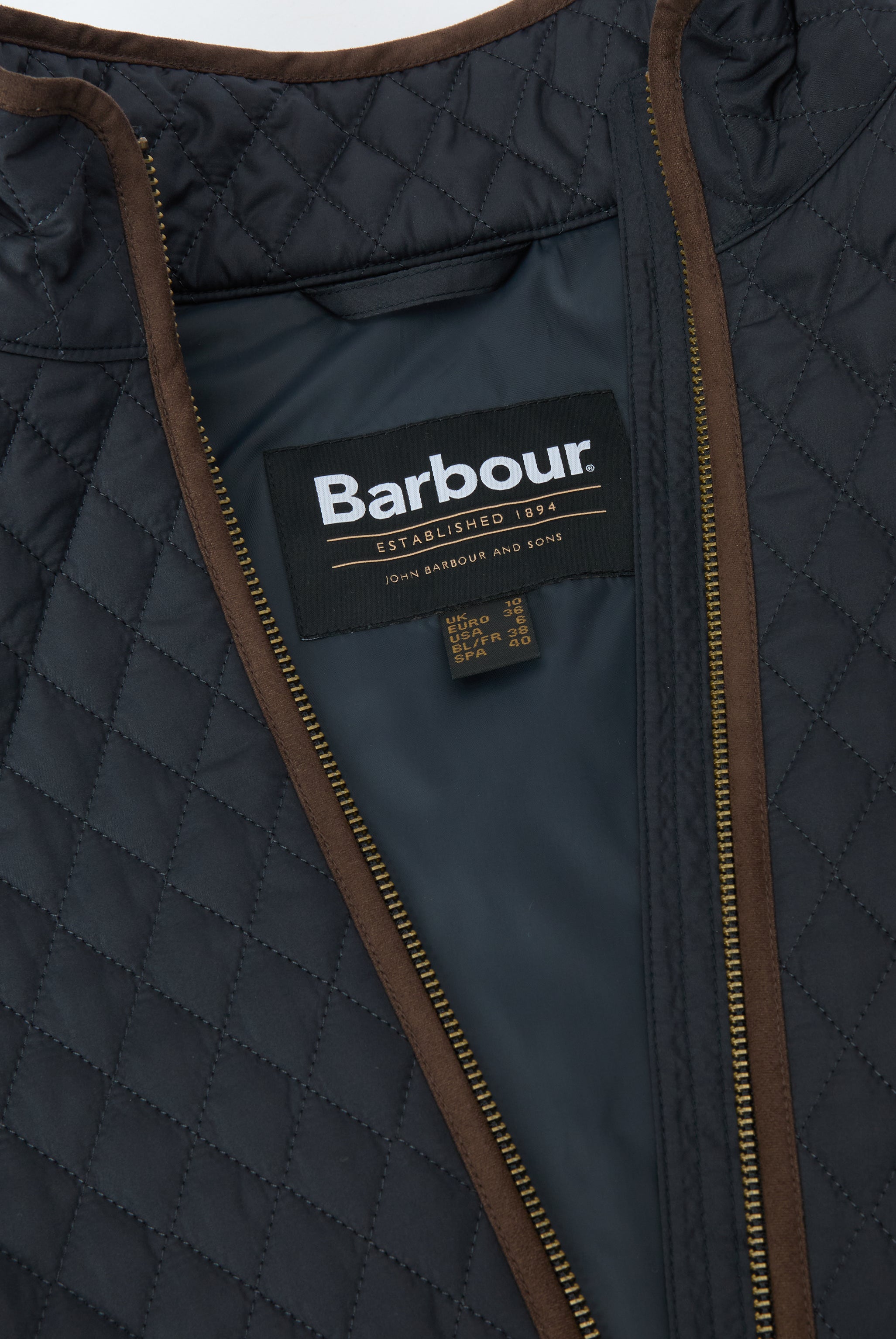 Barbour Dark Navy Basswood Quilted Jacket #Colour_Dark Navy