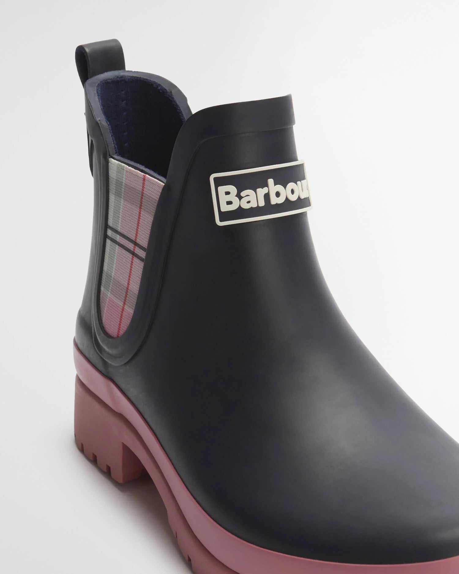 Barbour Navy/Cherry Blossom Mallow Chelsea Welly #Colour_Navy/Cherry Blossom
