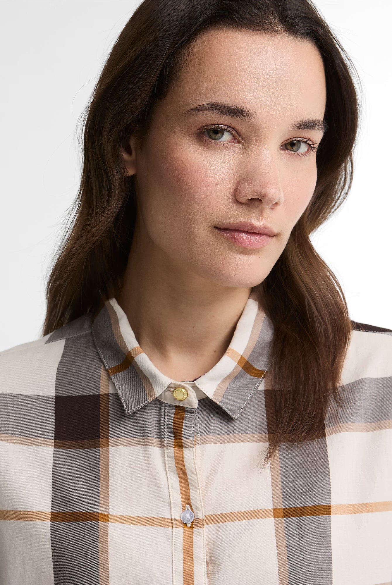 Barbour Moorland Shirt #Colour_Ecru Muted Tartan