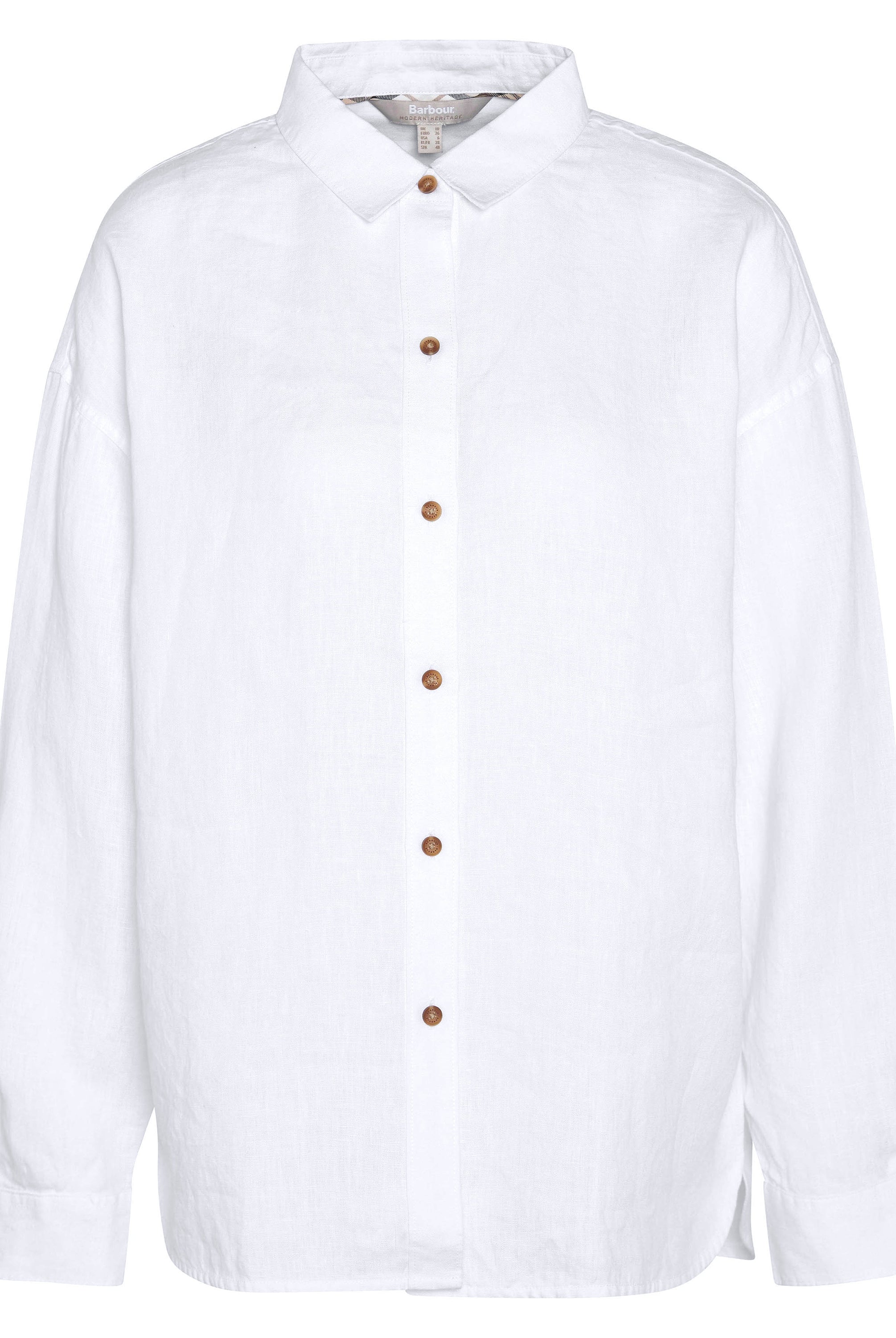 Barbour White/Safari Dress Tartan Hampton Shirt #Colour_White/Safari Dress Tartan