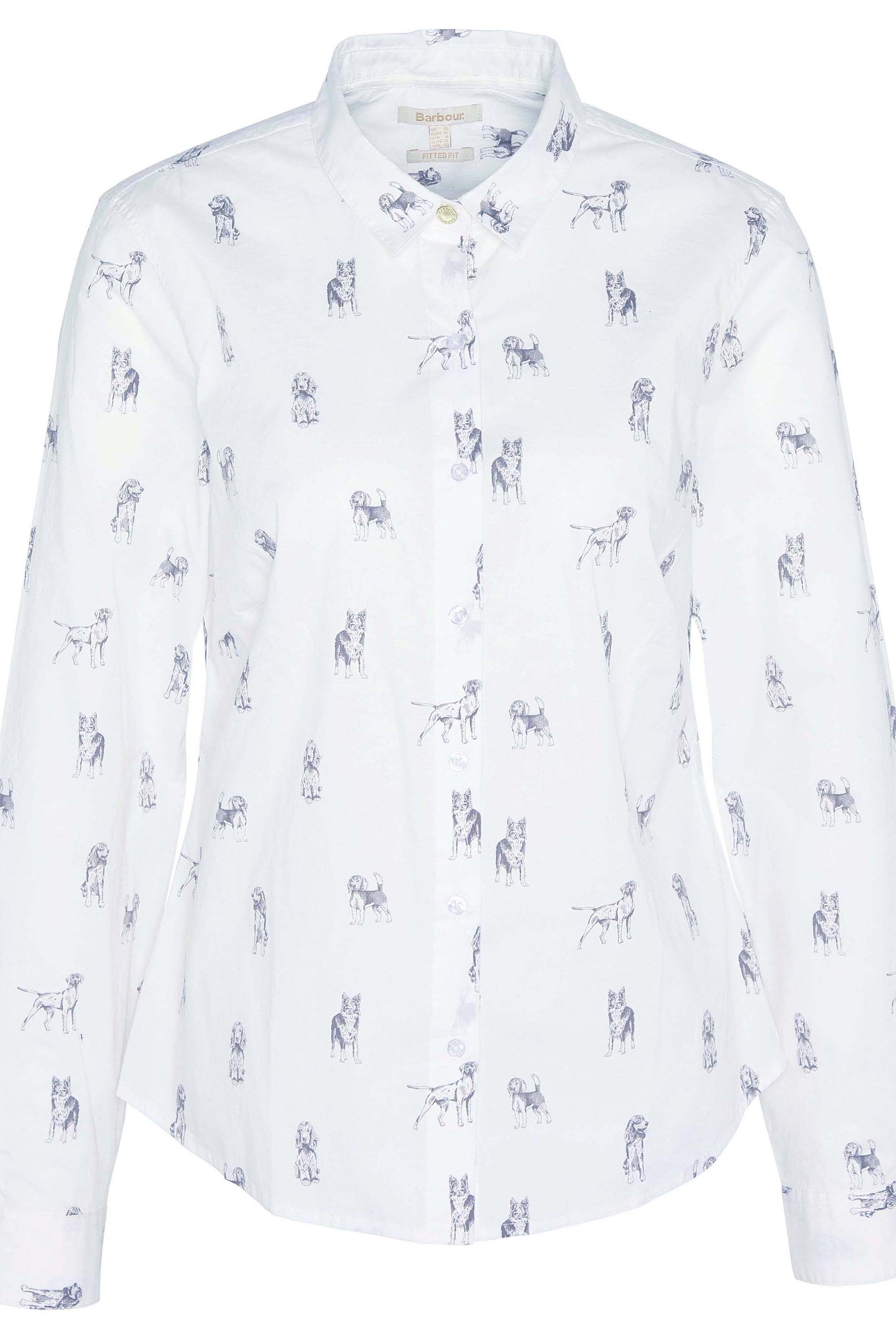 White shirt with small pattern on a white background