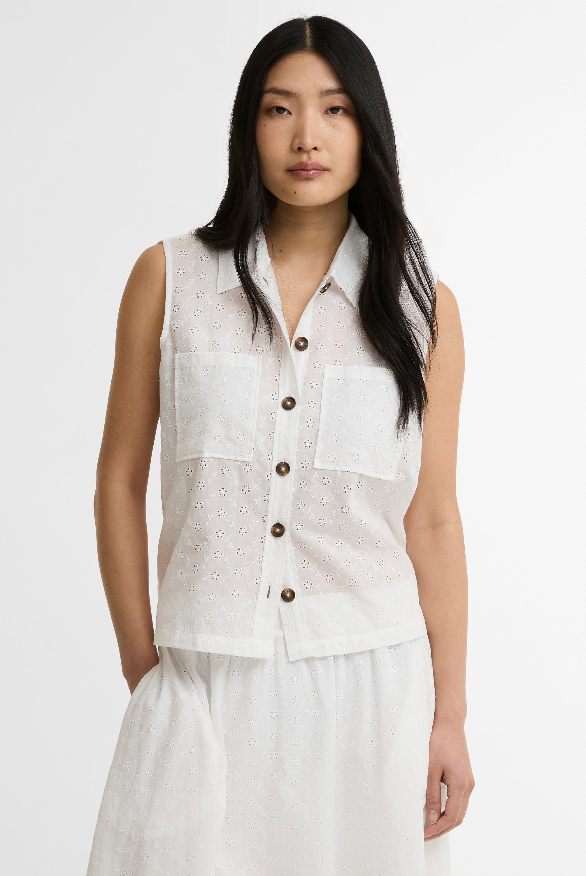 Barbour White Melody Shirt #Colour_White