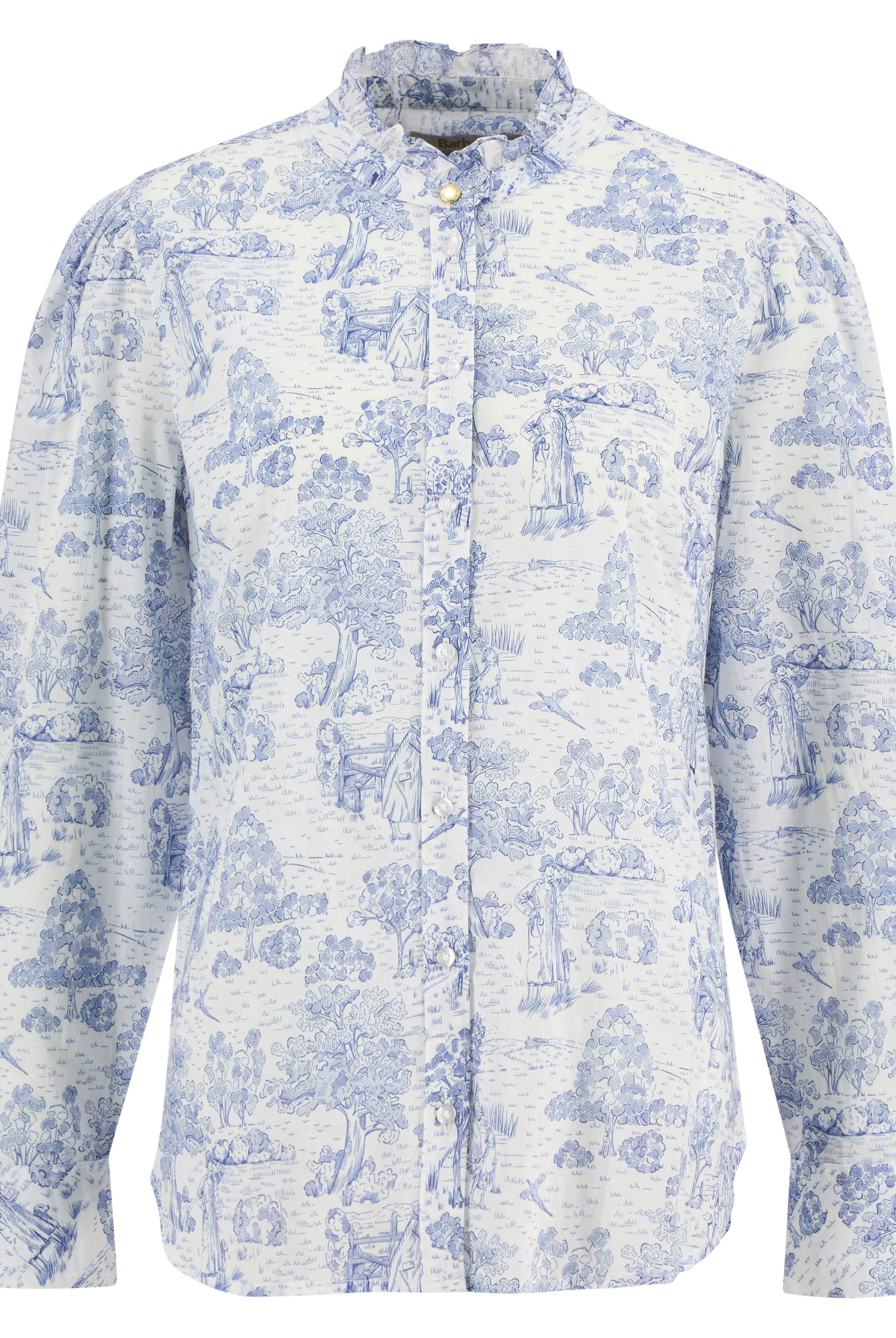Barbour Ink Blue Print Wisteria Shirt #Colour_Ink Blue Print