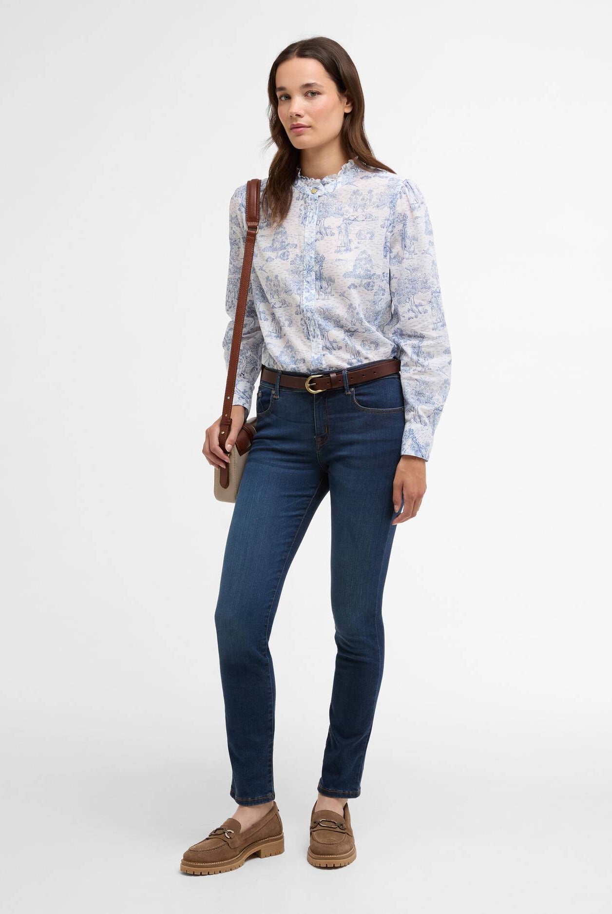 Barbour Ink Blue Print Wisteria Shirt #Colour_Ink Blue Print