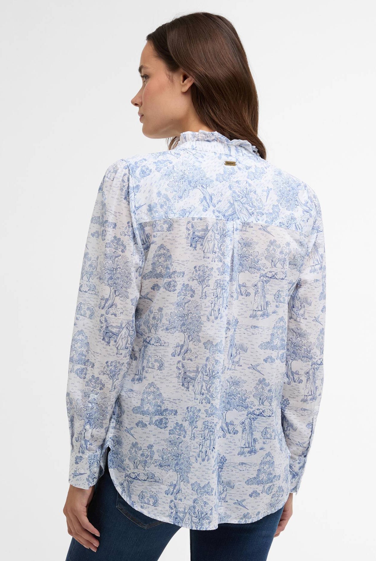 Barbour Ink Blue Print Wisteria Shirt #Colour_Ink Blue Print