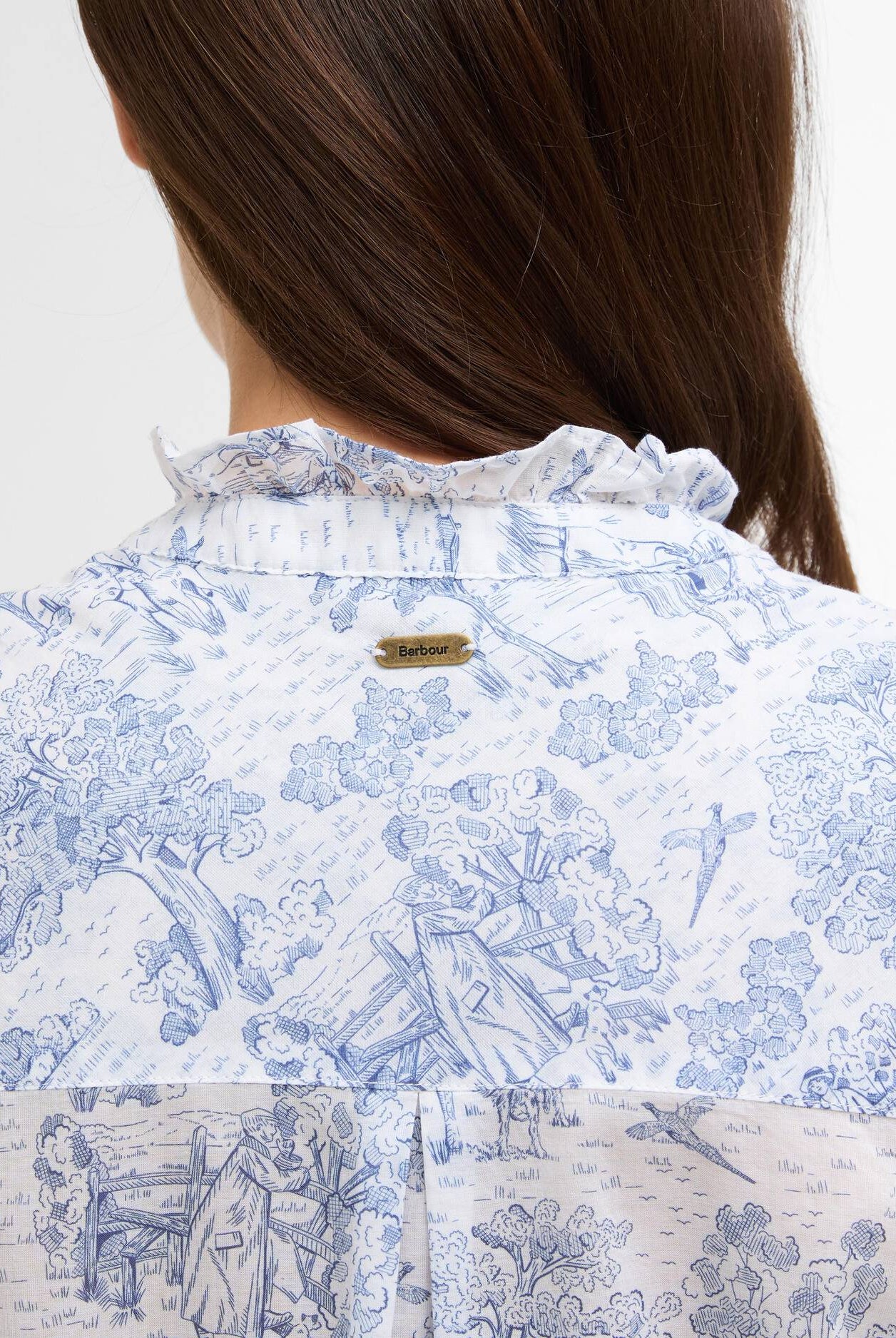 Barbour Ink Blue Print Wisteria Shirt #Colour_Ink Blue Print