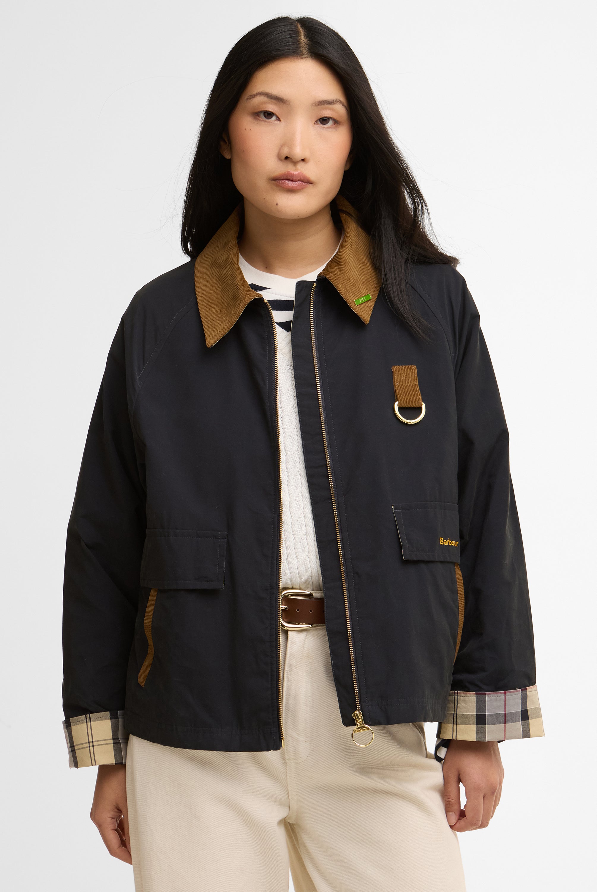 Barbour Dark Navy/Dress Icons Spey Showerproof Jacket #Colour_Dark Navy/Dress