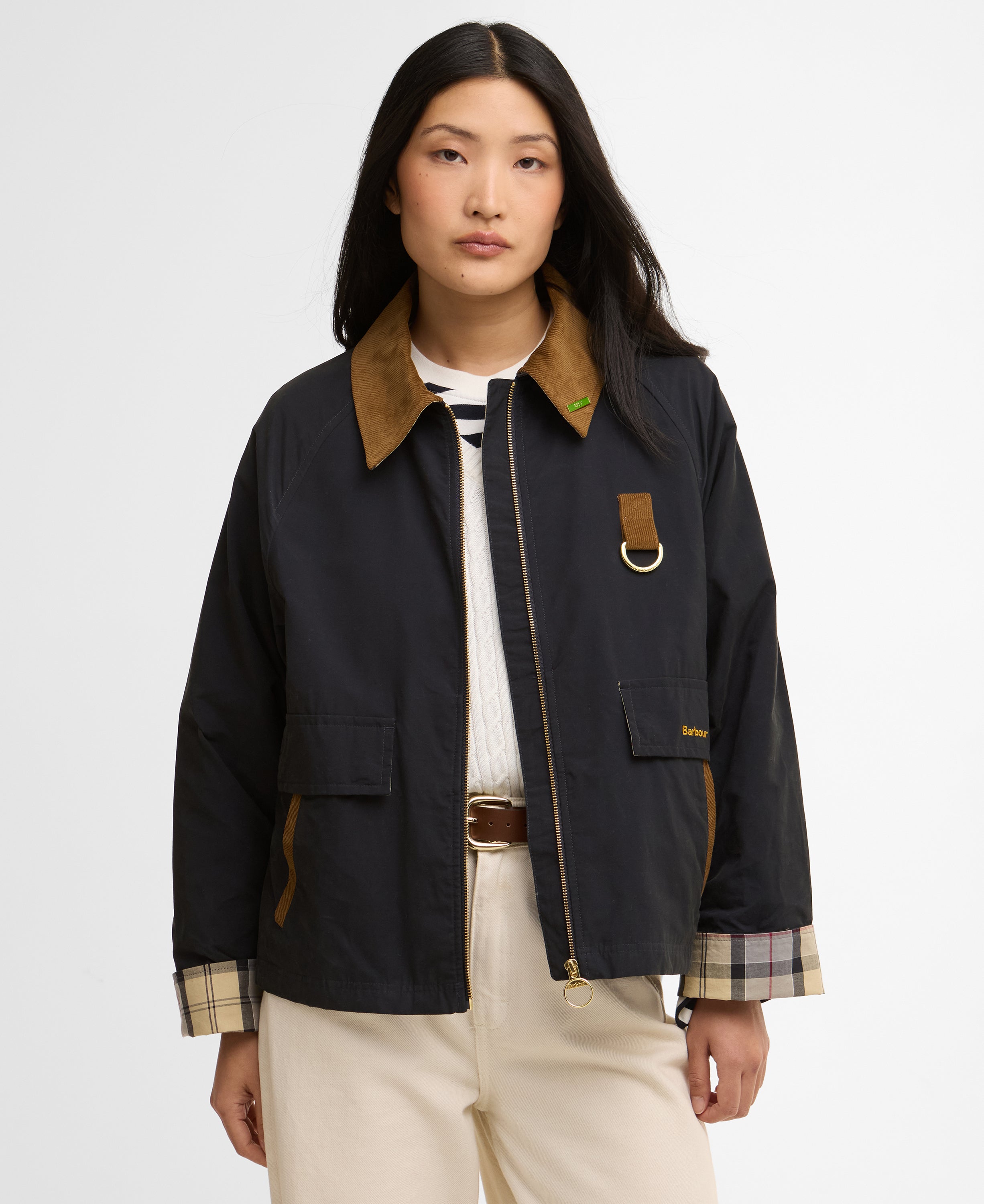 Barbour Dark Navy/Dress Icons Spey Showerproof Jacket #Colour_Dark Navy/Dress