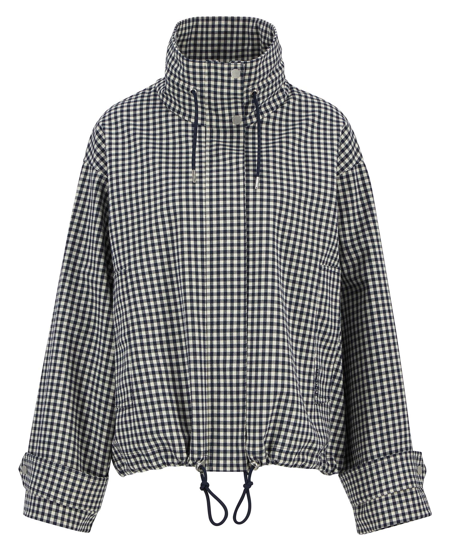 Barbour Navy Gingham Bronwyn Check Showerproof Jacket #Colour_Navy Gingham