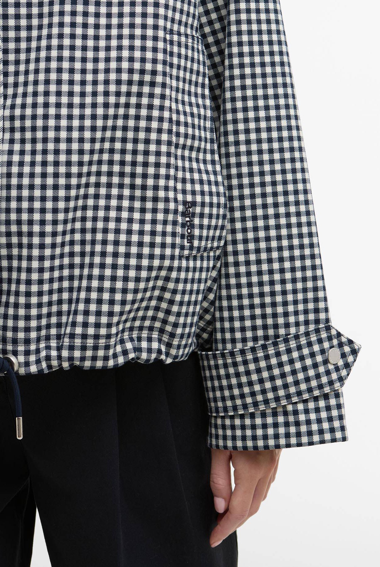 Barbour Navy Gingham Bronwyn Check Showerproof Jacket #Colour_Navy Gingham