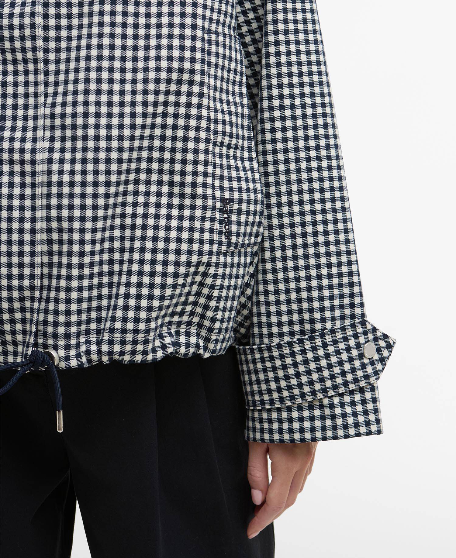 Barbour Navy Gingham Bronwyn Check Showerproof Jacket #Colour_Navy Gingham