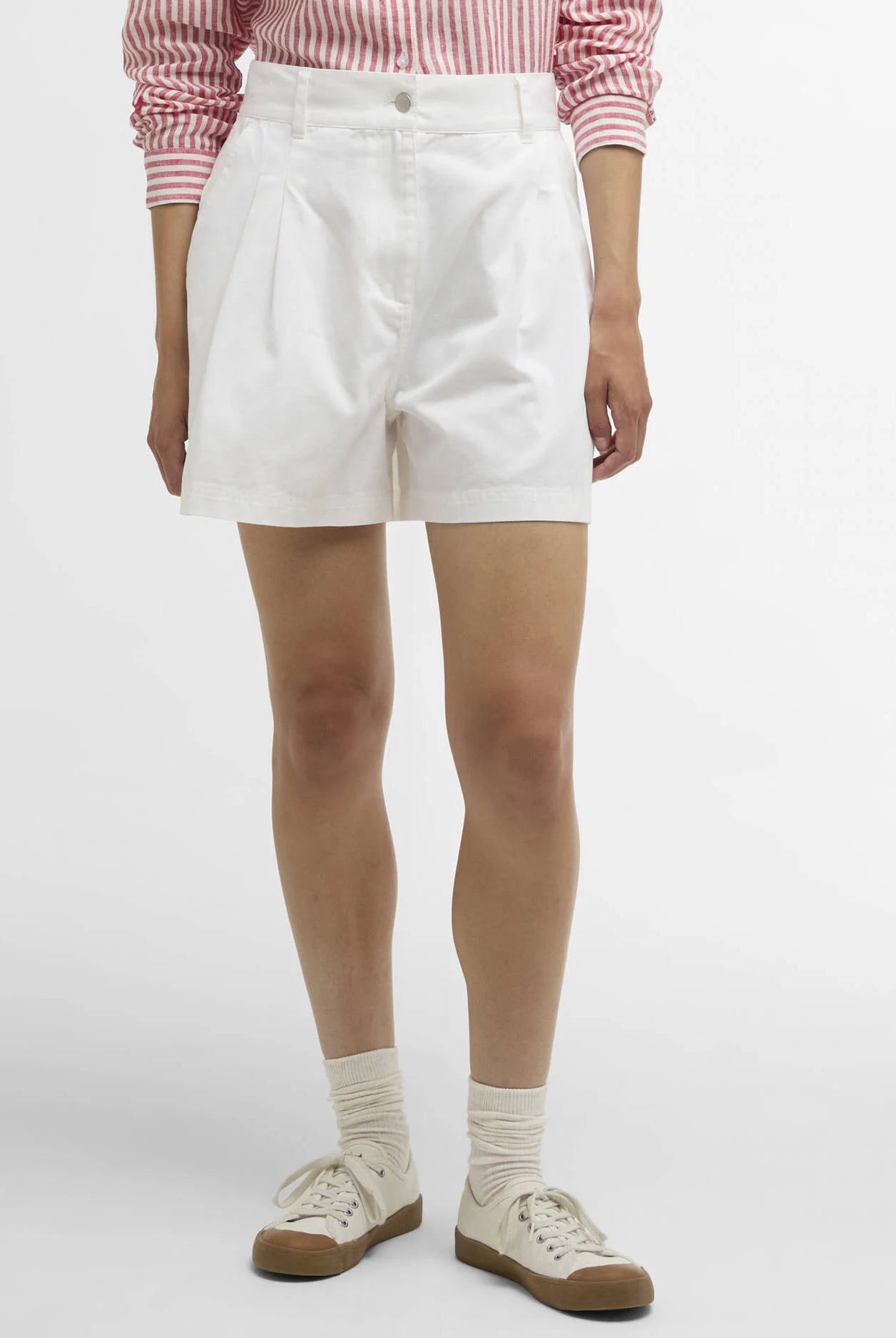 Barbour White Fern Shorts #Colour_White